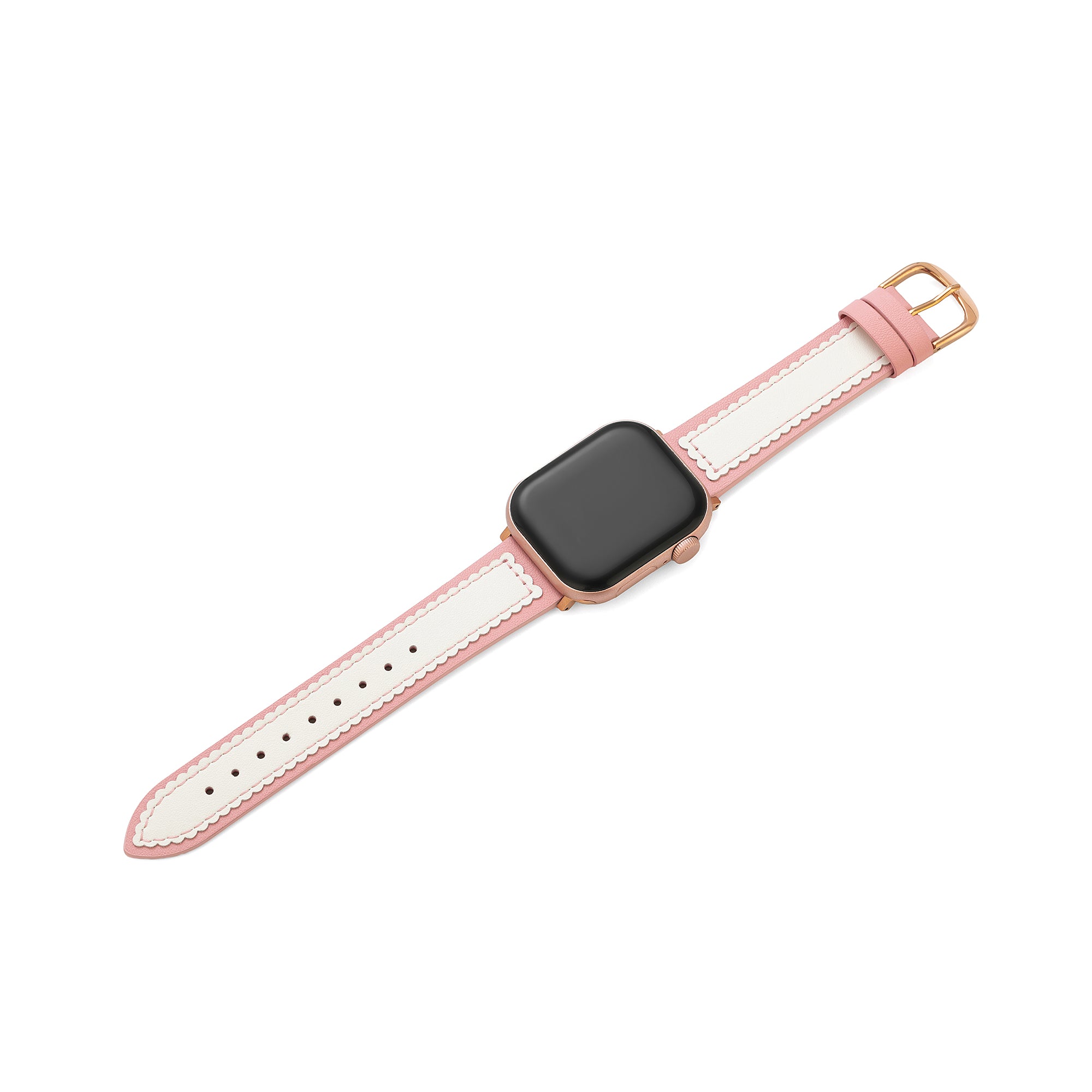 Scalloped Leather Watch Band for Apple Watch