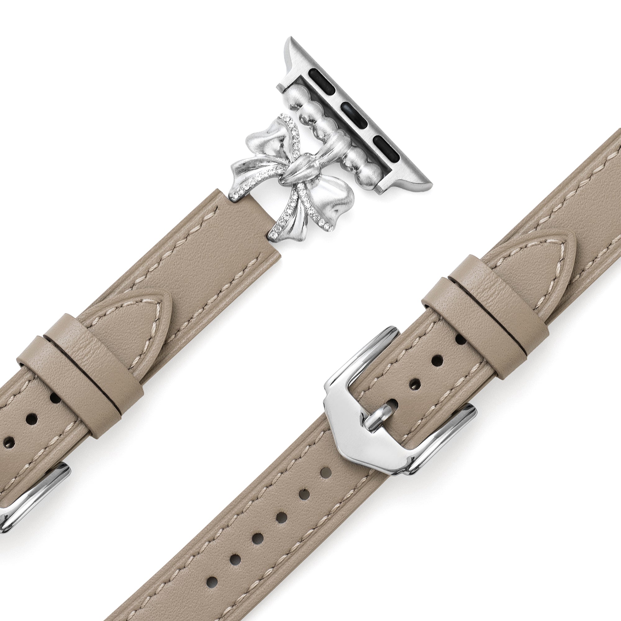 14ct Gold / Platinum Plated Bowknot Leather Watch Band for Galaxy