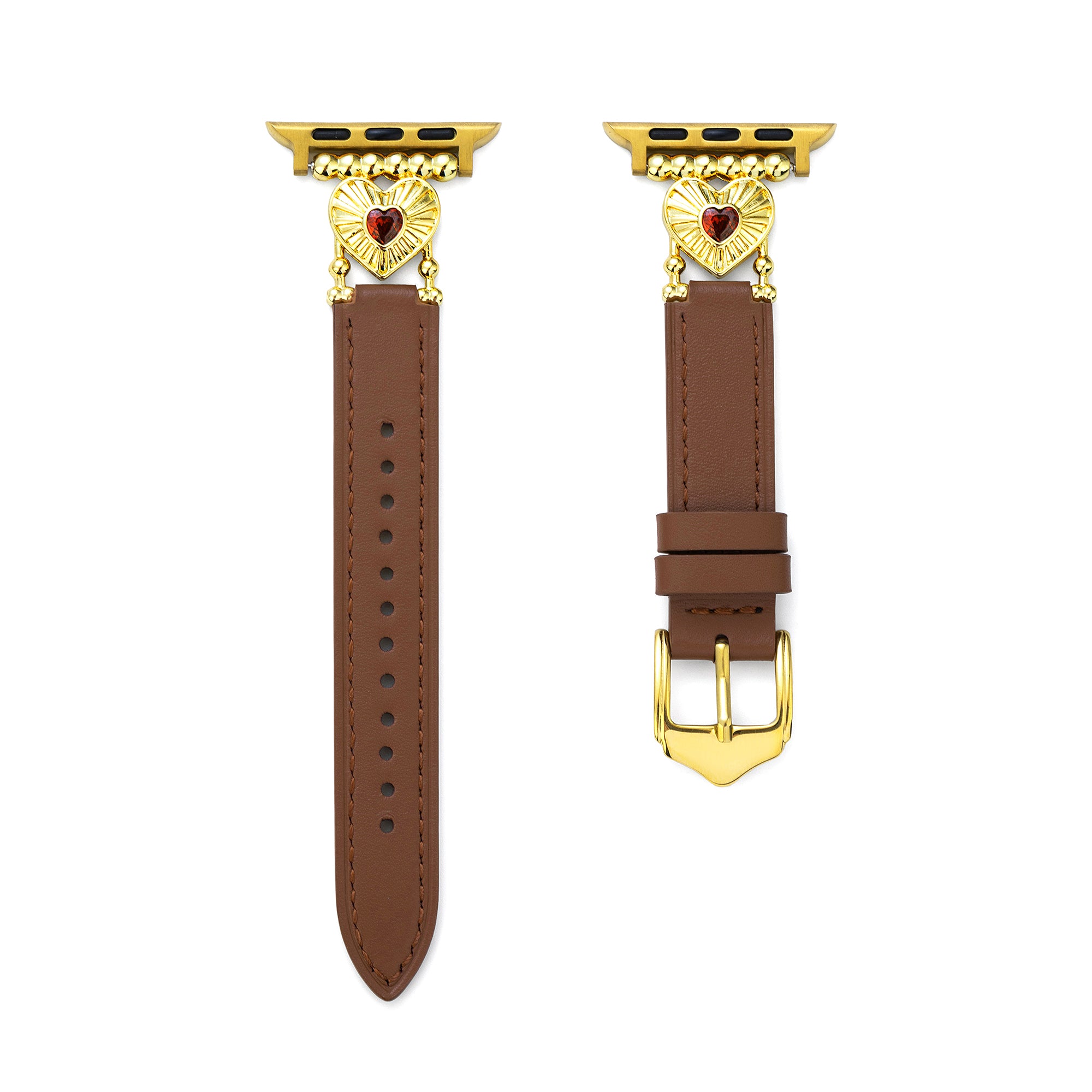 14k Gold- / Platinbeschichtetes Lederarmband mit Herzverzierung