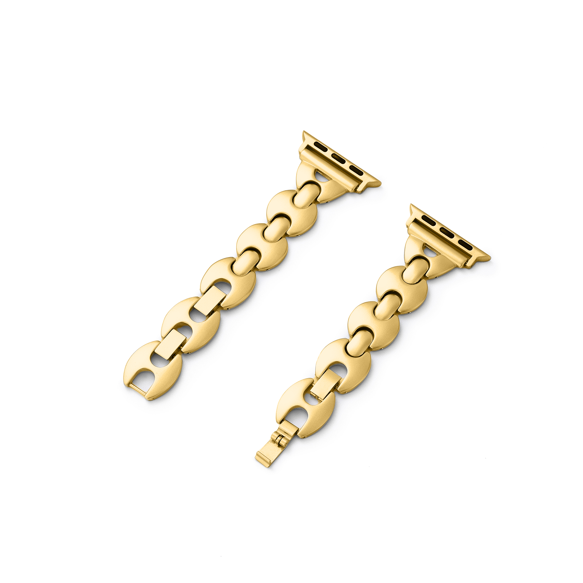 سوار ساعة معدني أنيق بتصميم هندسي لساعة Apple Watch