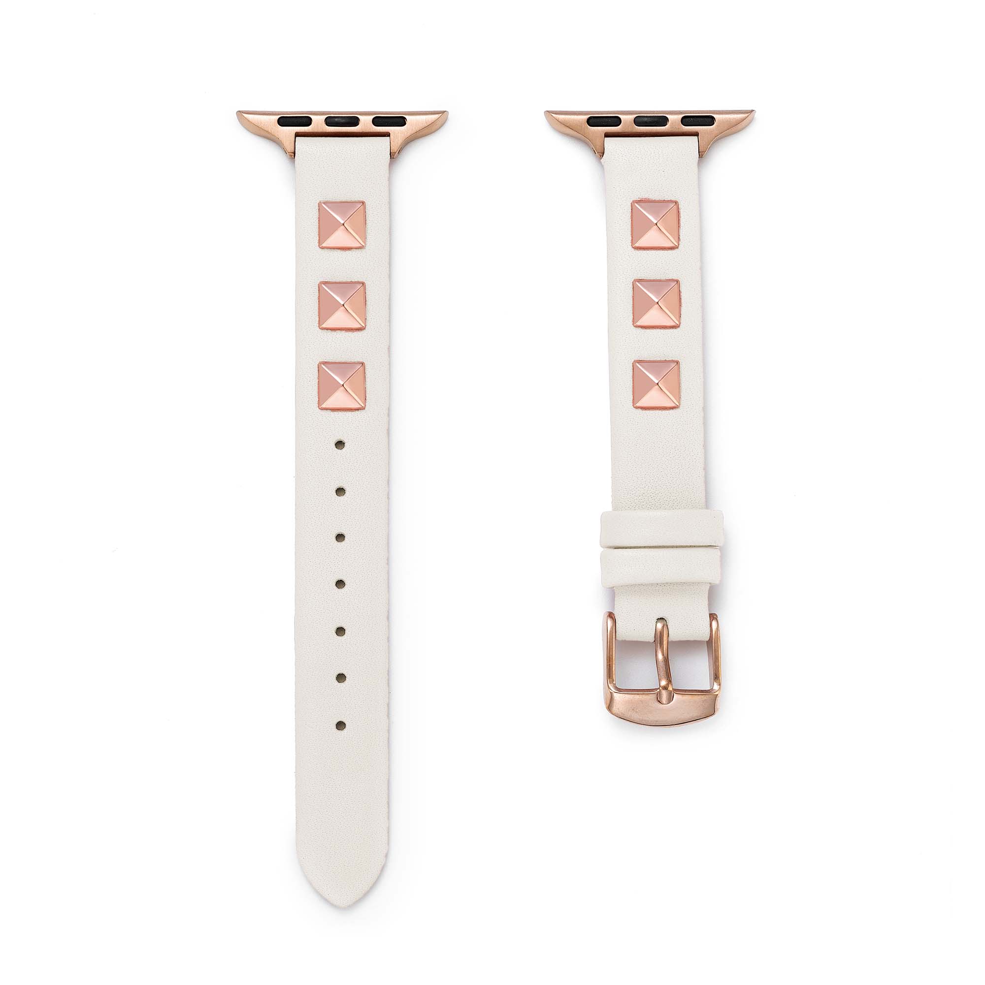 シックなリベットスタッズレザーウォッチバンド(Apple Watch用)
