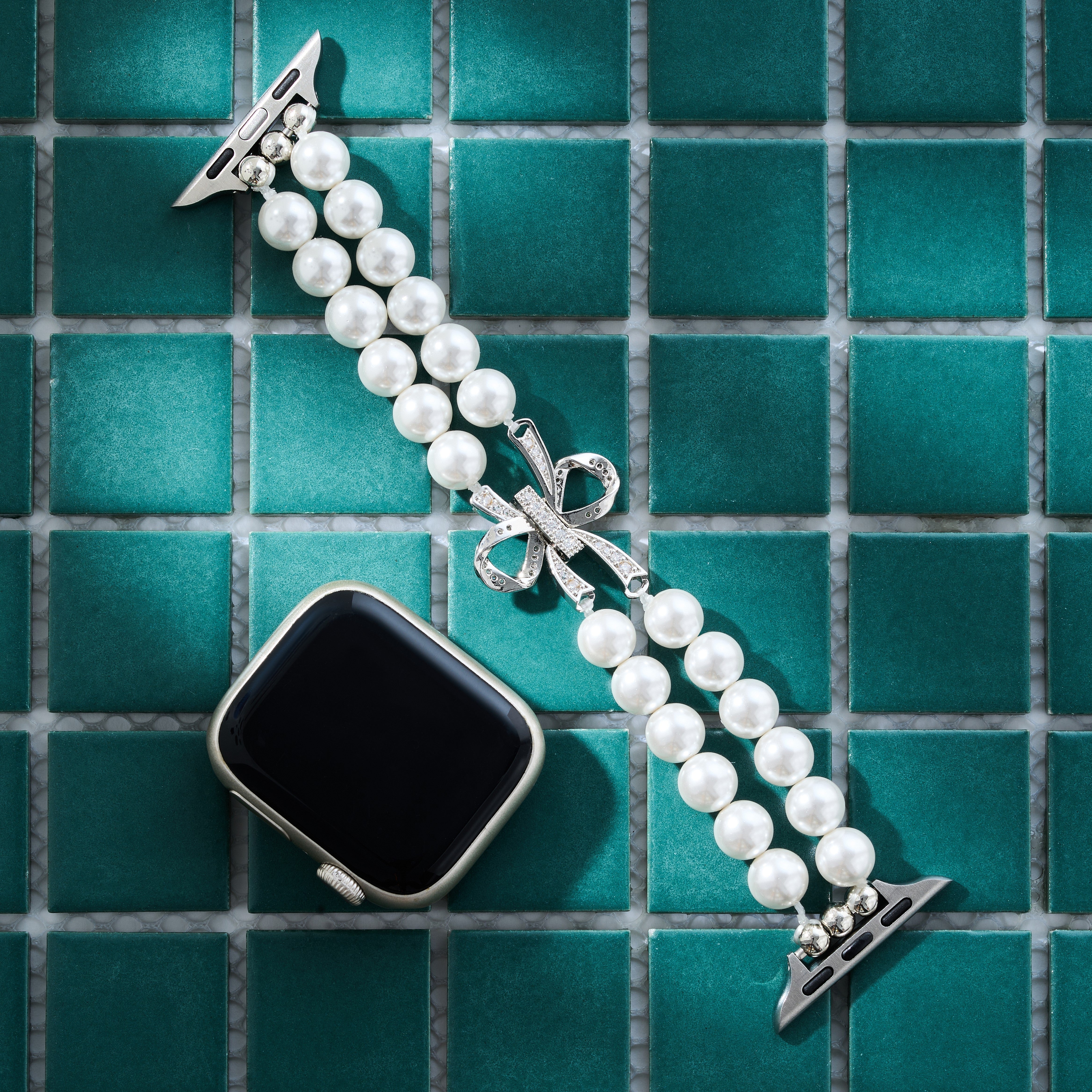 Double Pearl-Beaded Watch Band for Apple Watch
