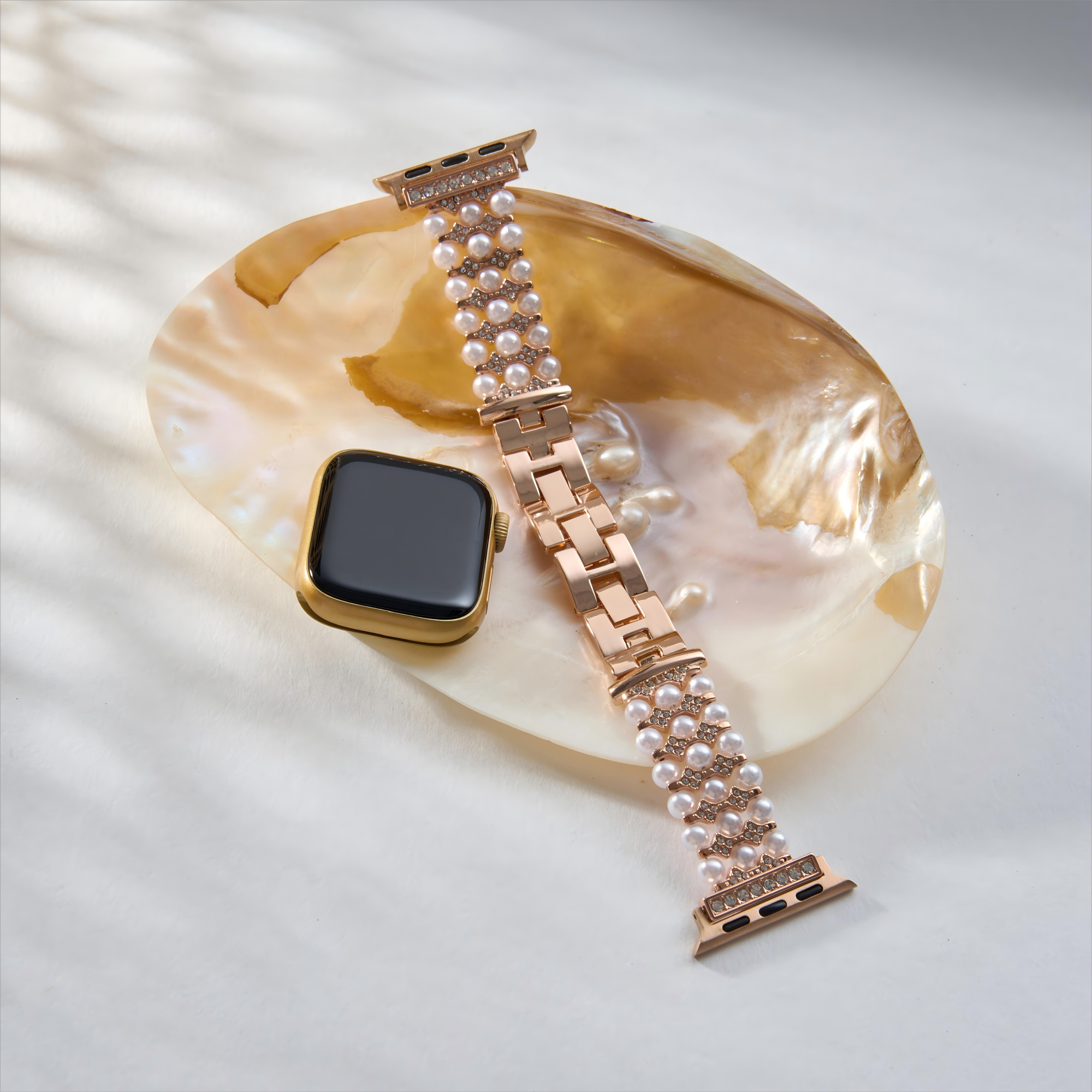 Schimmerndes Perlen Armband für die Apple Watch