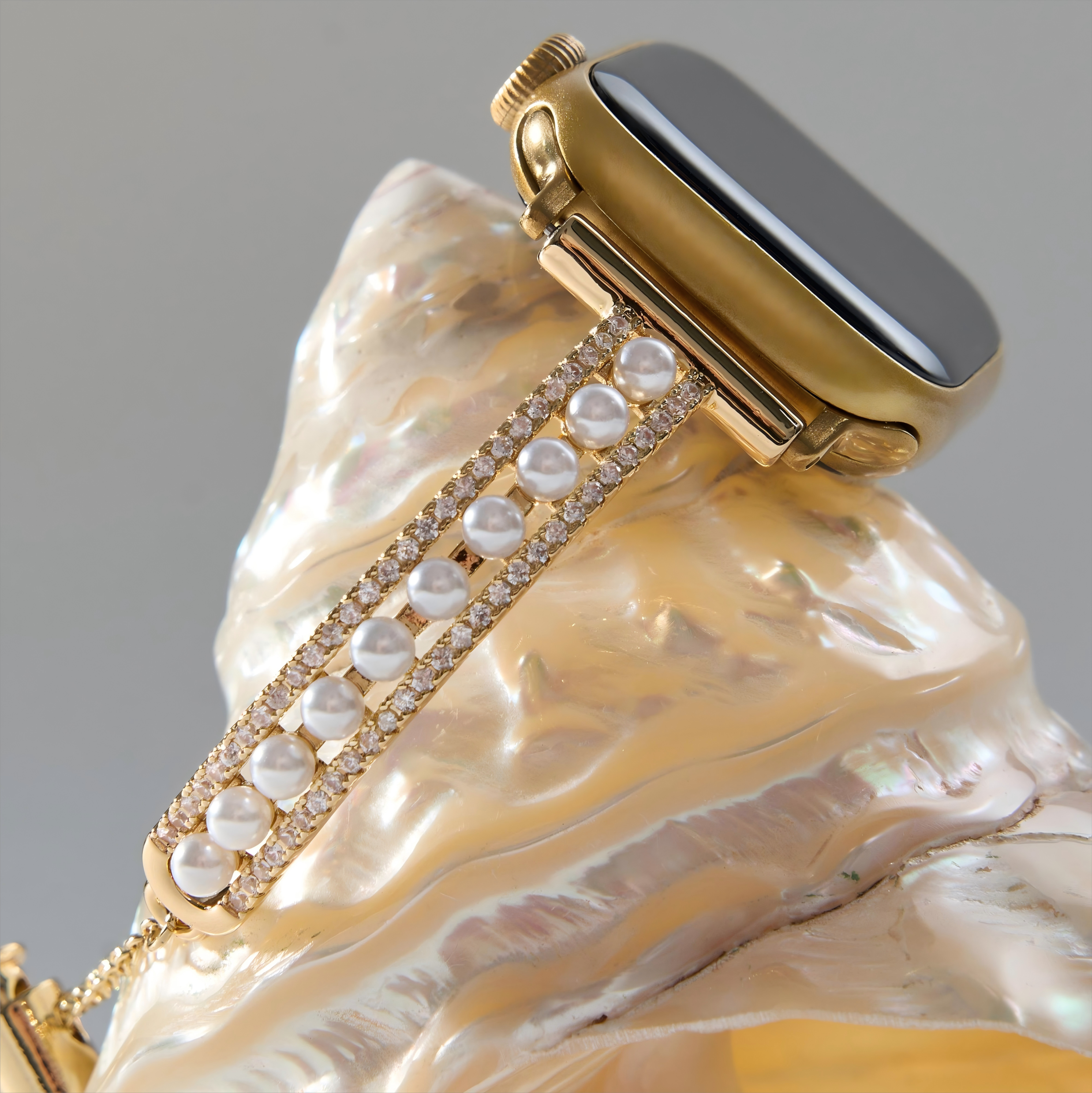 Pearl Beaded Copper Watch Band for Apple Watch