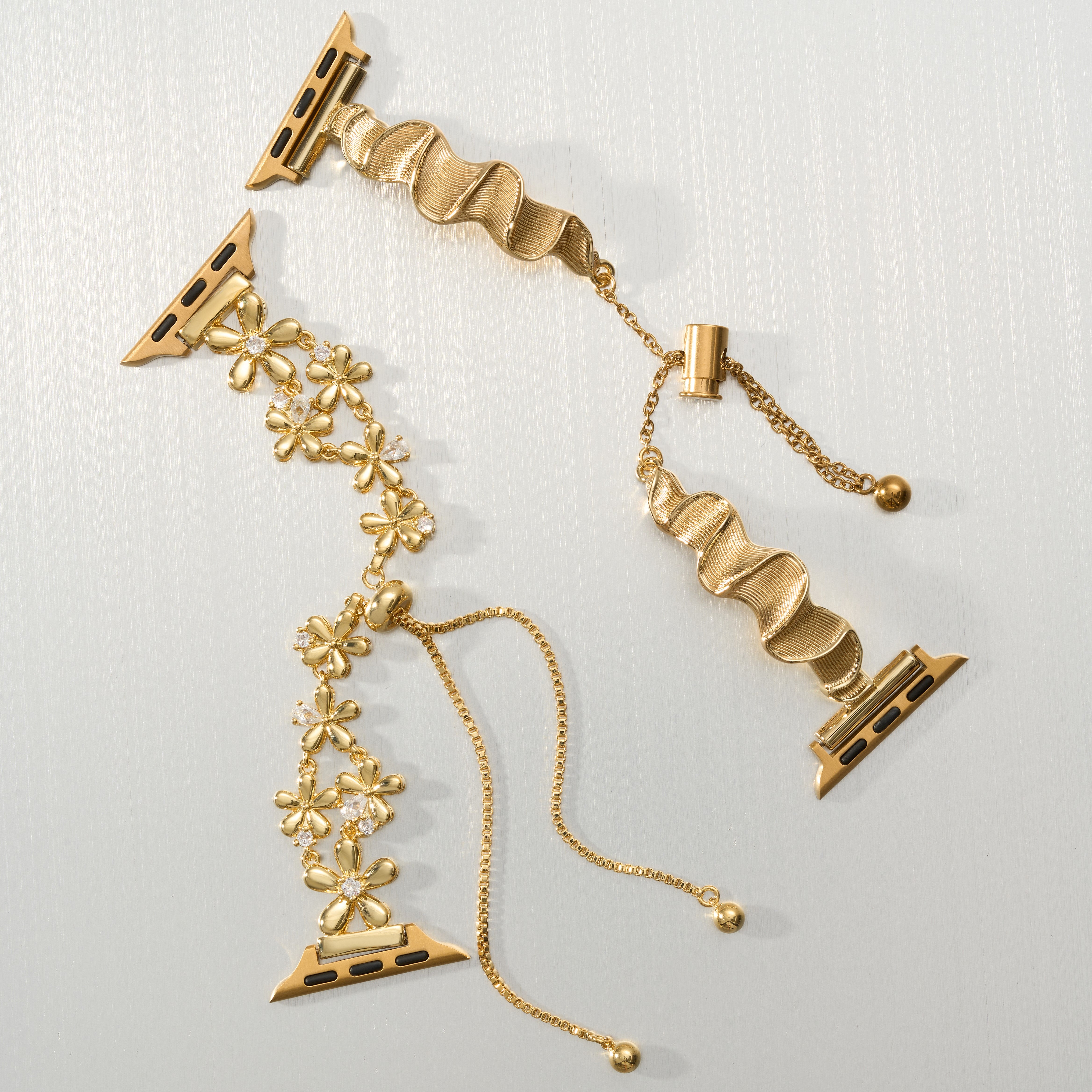 Sleek Wavy Metal Watch Band for Fitbit