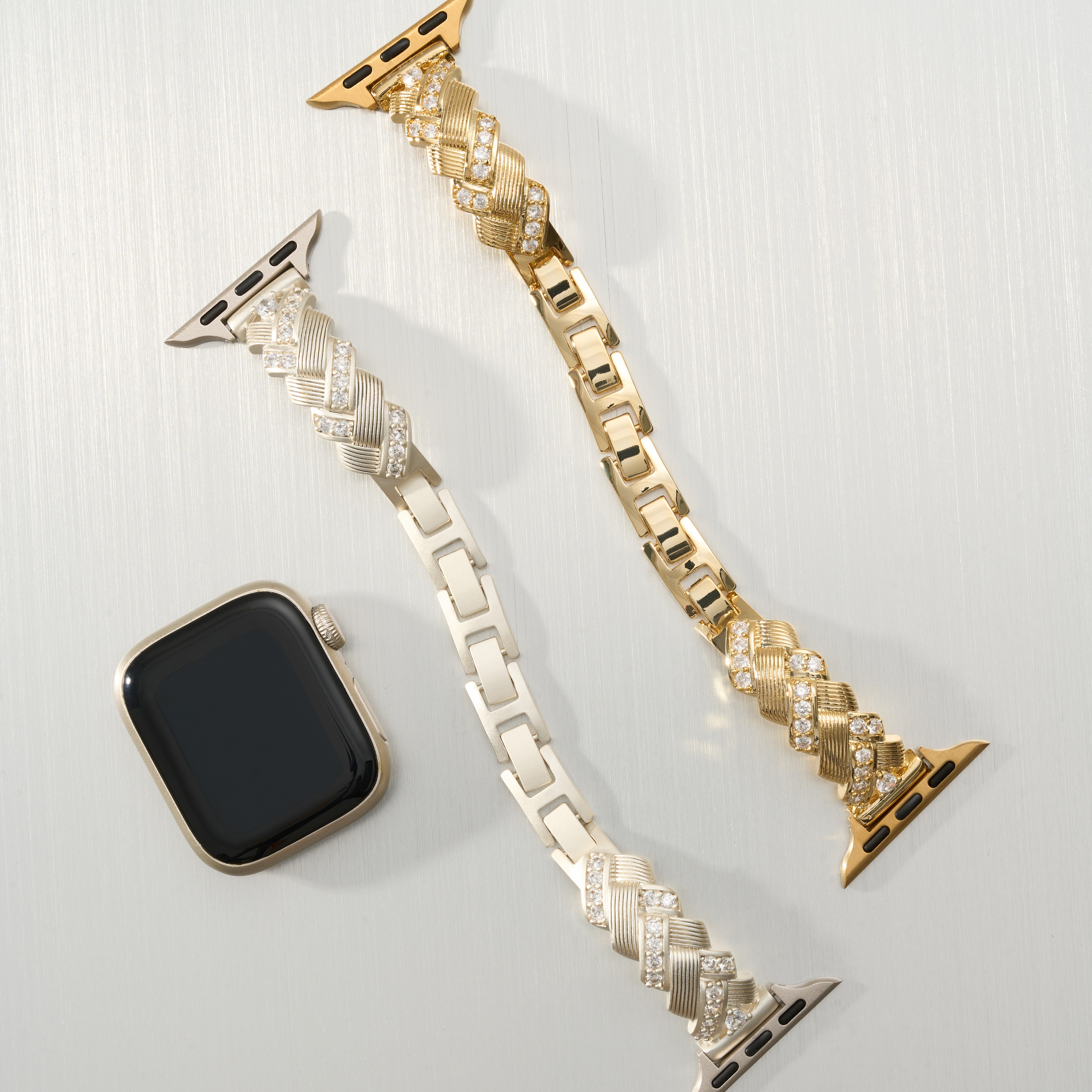 Apple Watch用スパークリング編みメタルウォッチバンド