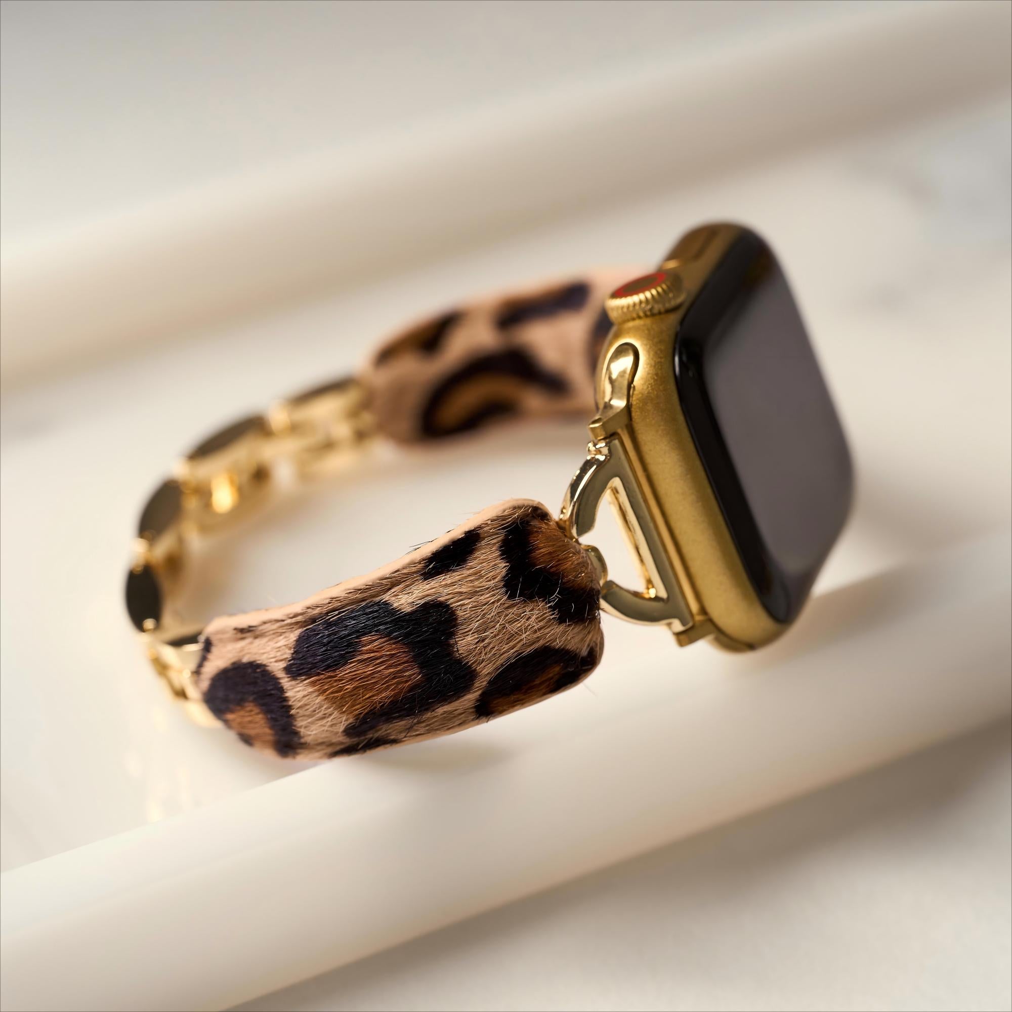 Leopard Print Fur Watch Band