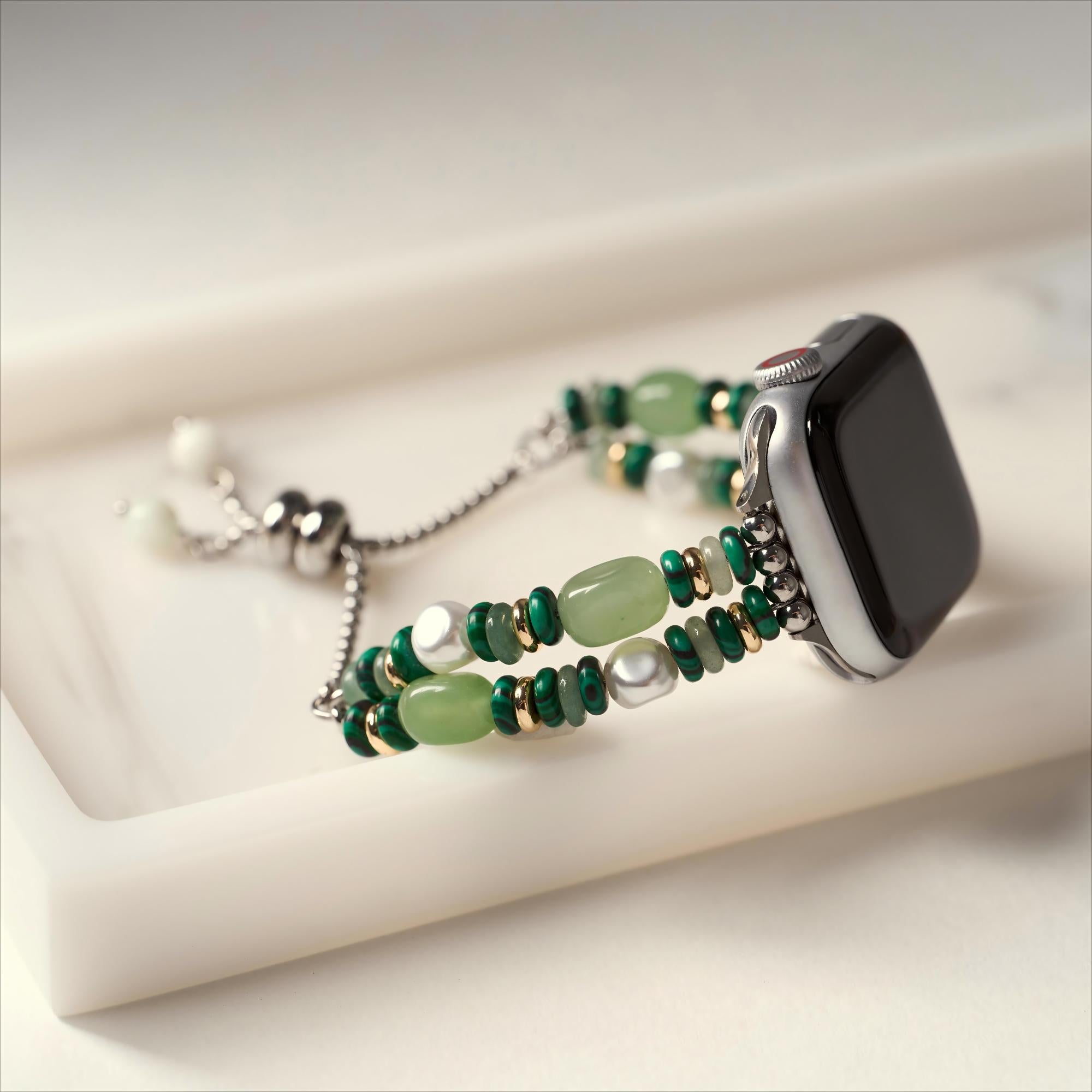 Women's Natural Stone Beaded Watch Band for Galaxy