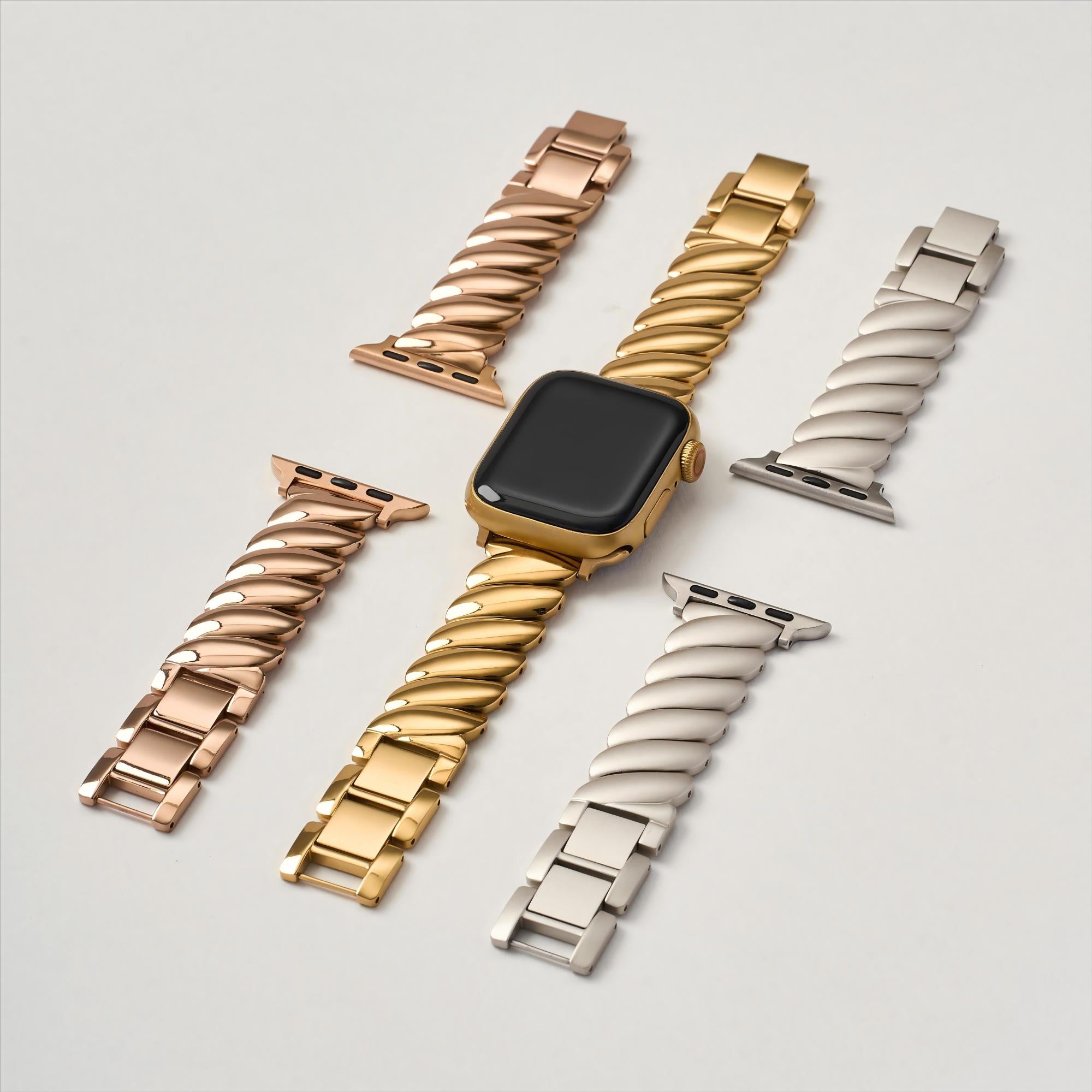 Wavy Stainless Steel Watch Band for Apple Watch