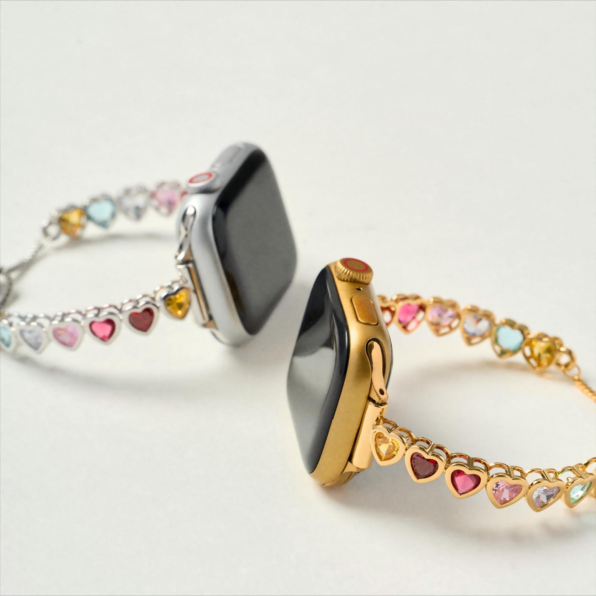 Rainbow Love 14k Gold / Platinum Plated Watch Band for Galaxy