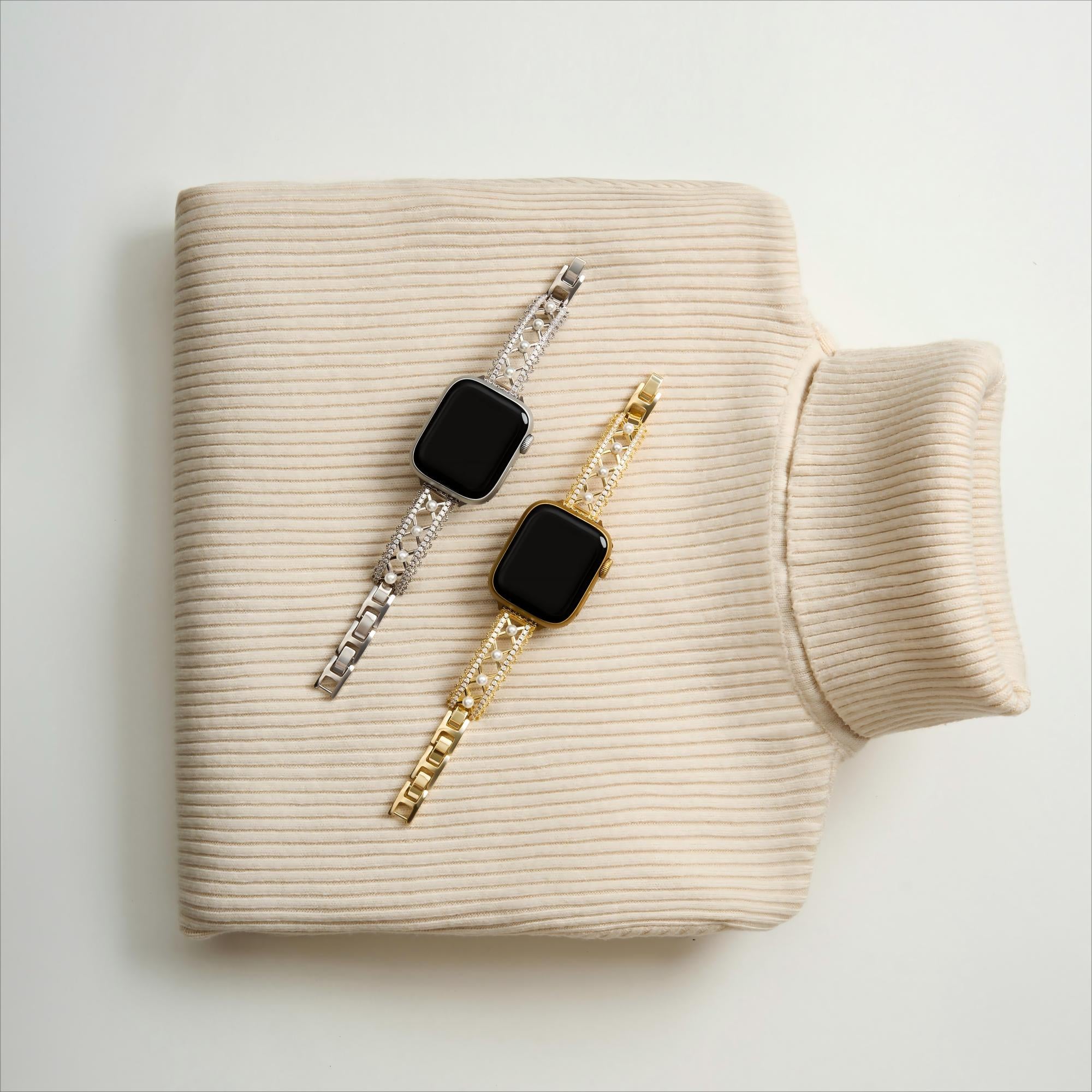 Lace-Inspired Pearl Watch Band for Garmin