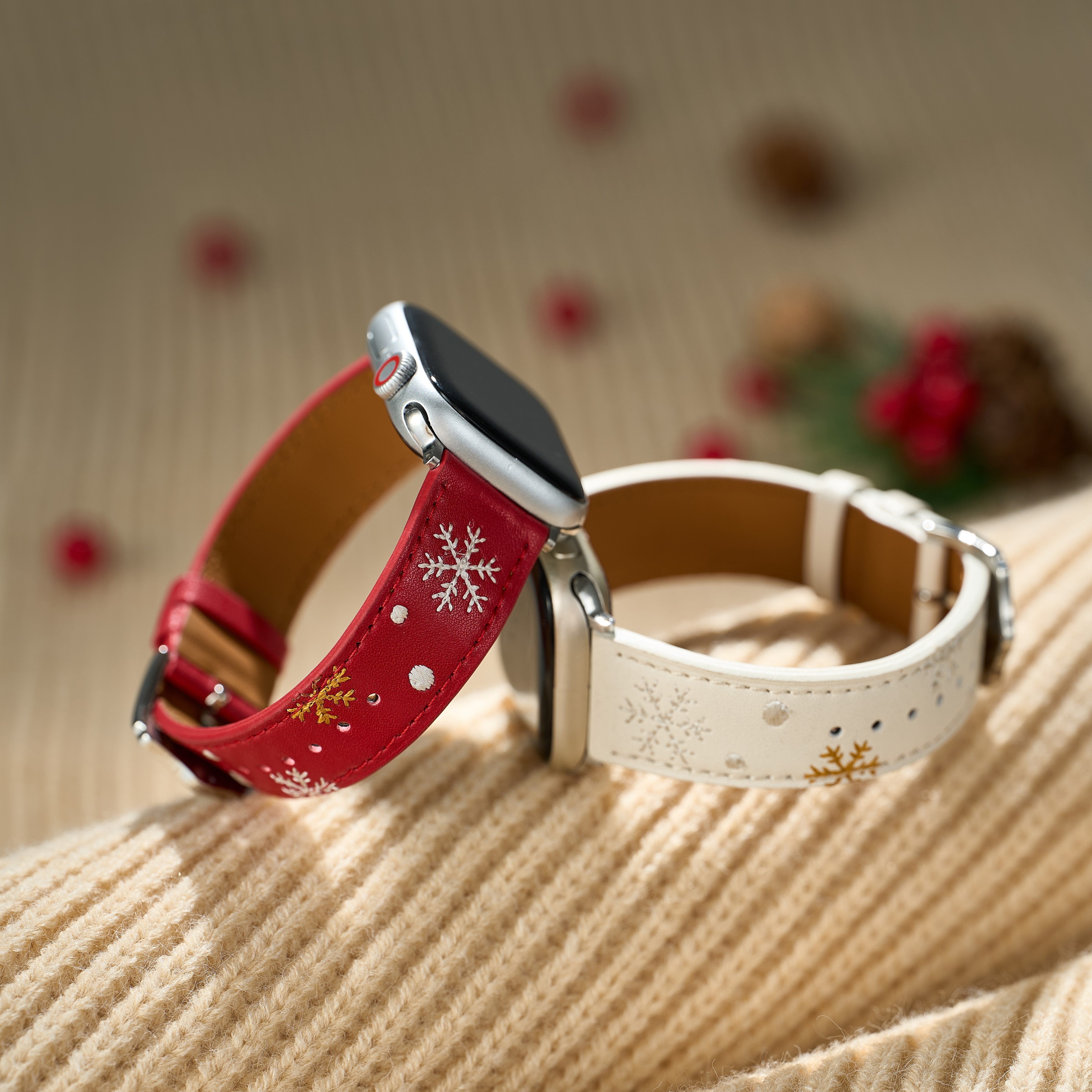 Christmas Snowflake Embroidered Watch Band for Fitbit