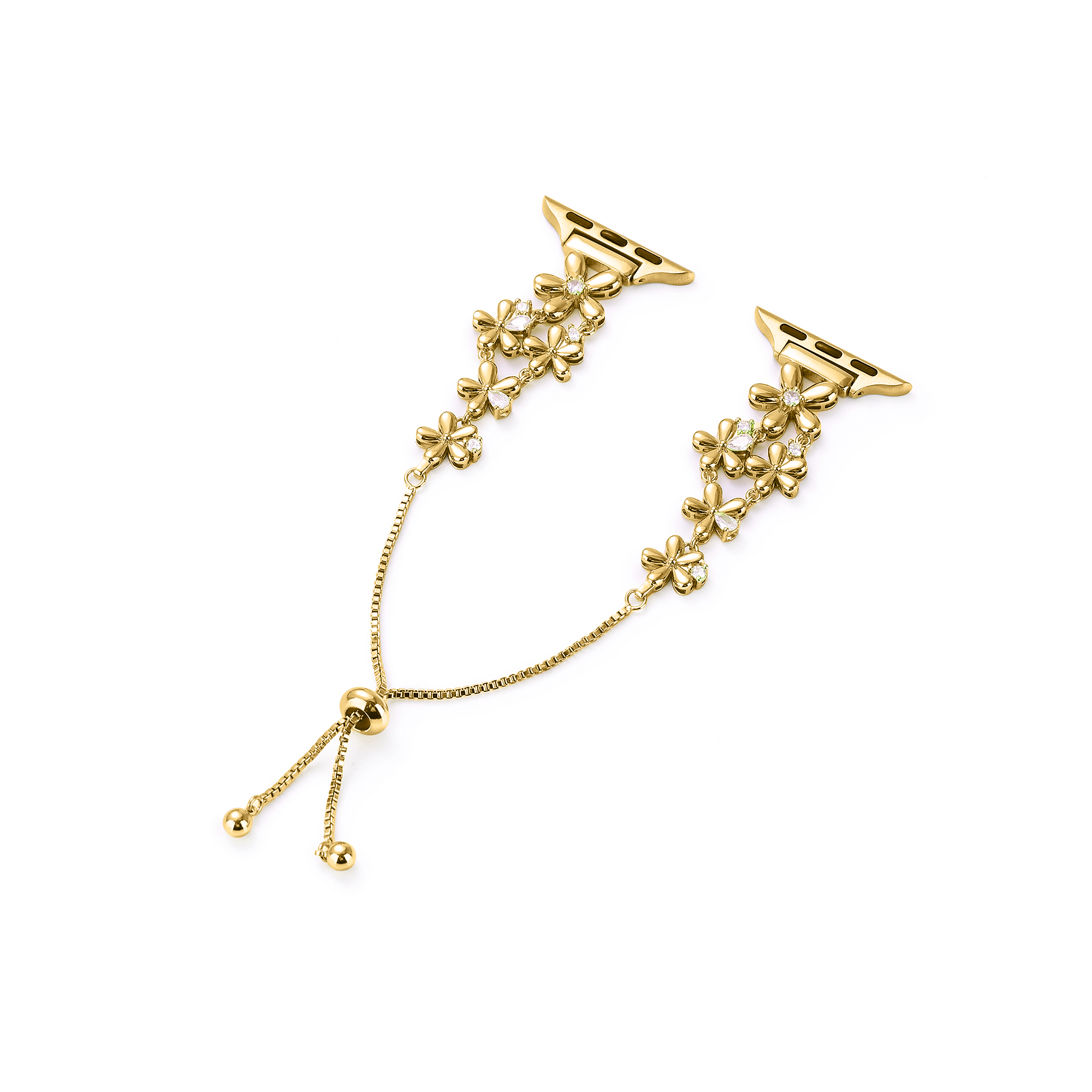 14k Gold / Platinum Plated Flowers Bloom Copper Watch Band for Fitbit