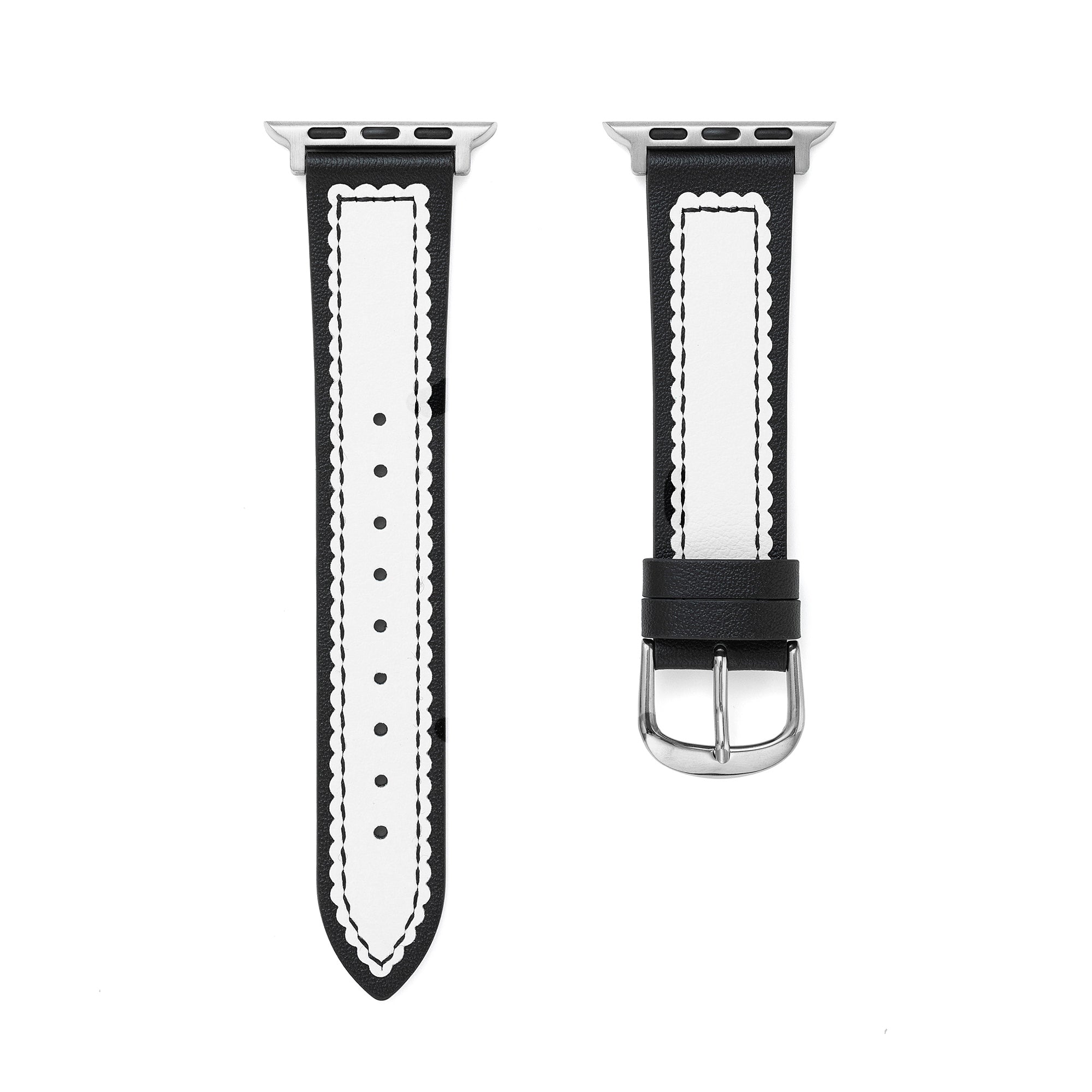 Scalloped Leather Watch Band for Apple Watch