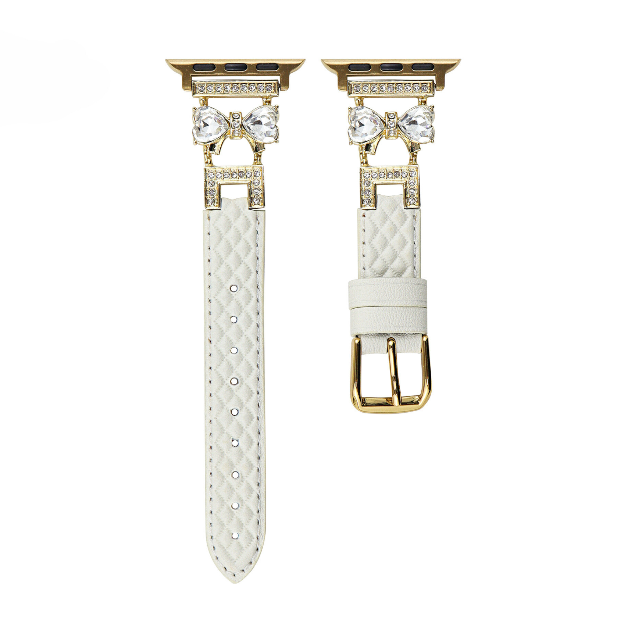 ラインストーン 蝶結び レザー ウォッチバンド