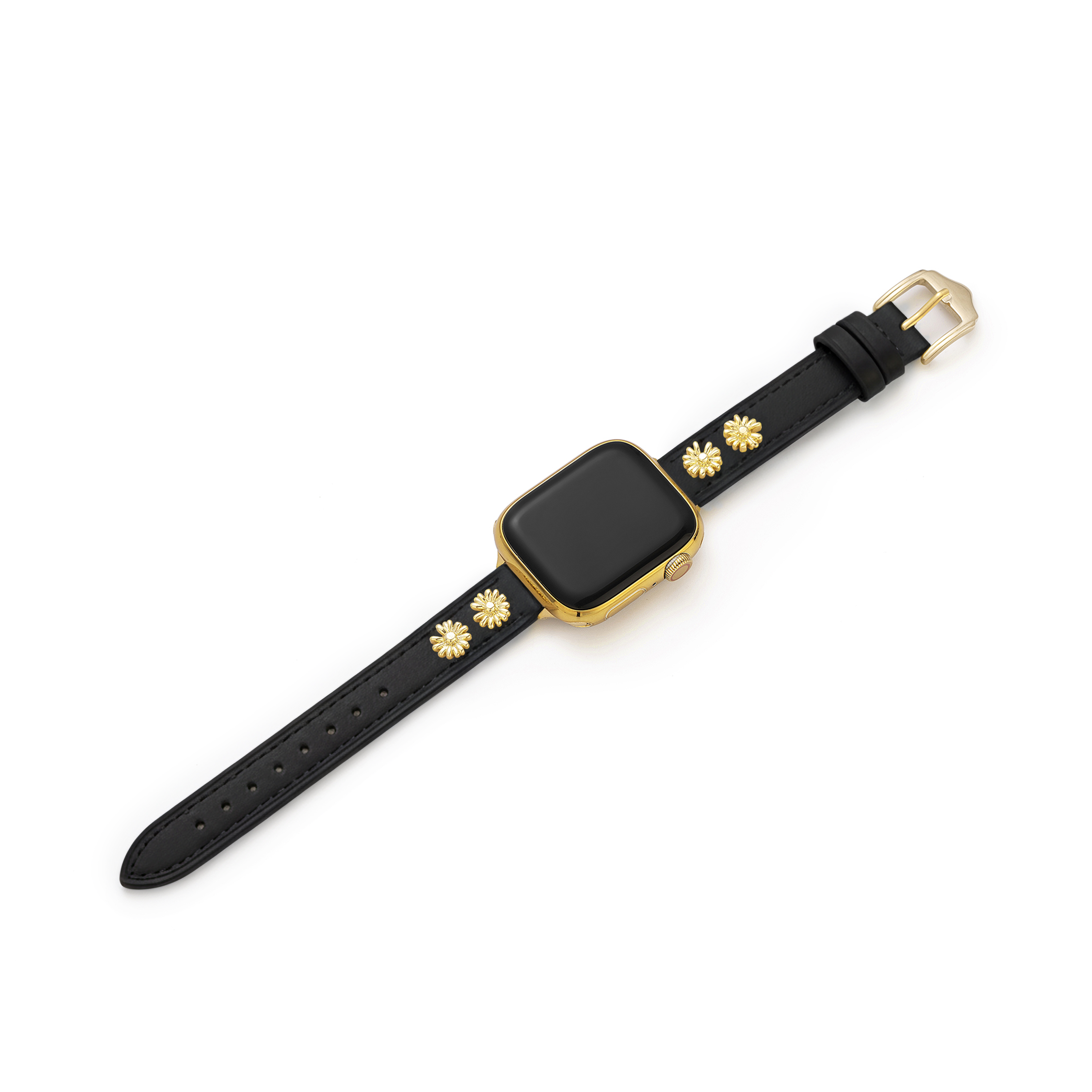 Fitbit用レディースデイジーレザーウォッチバンド