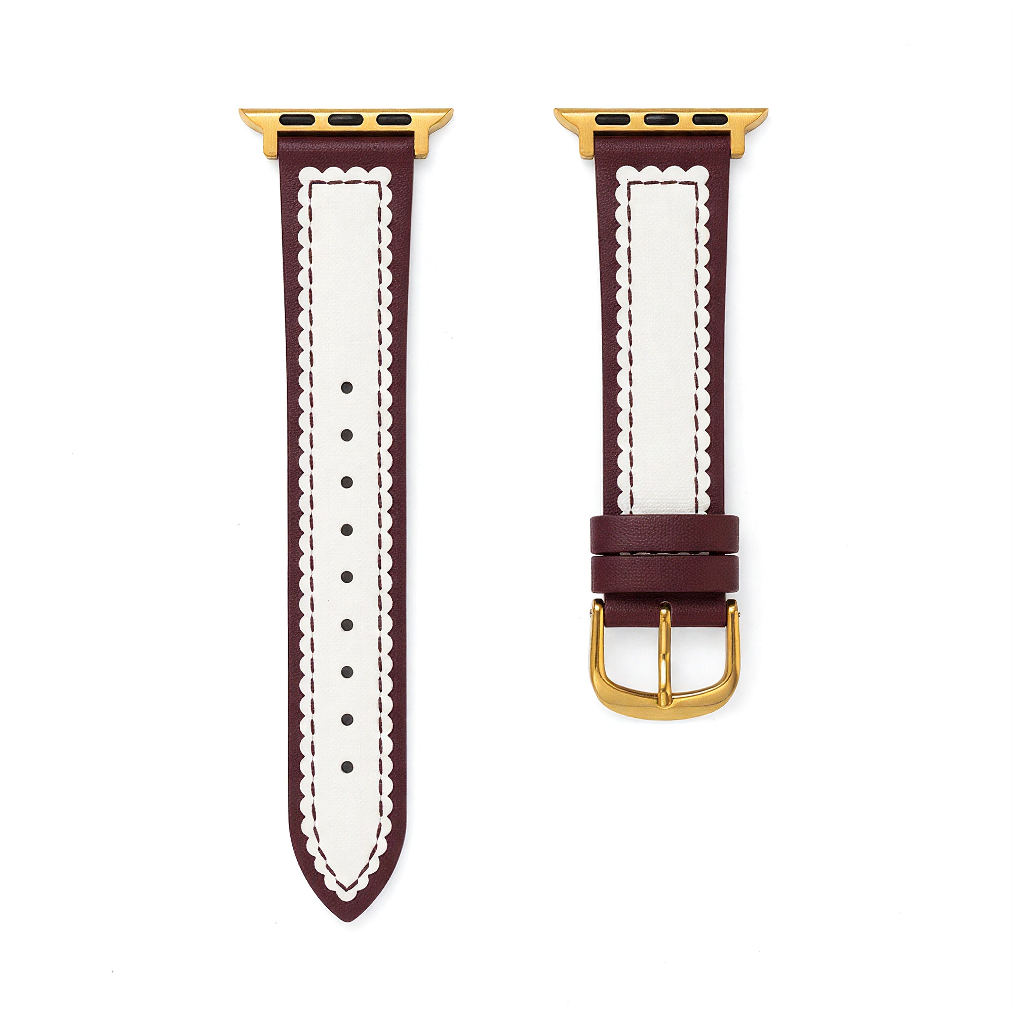 Scalloped Leather Watch Band for Apple Watch