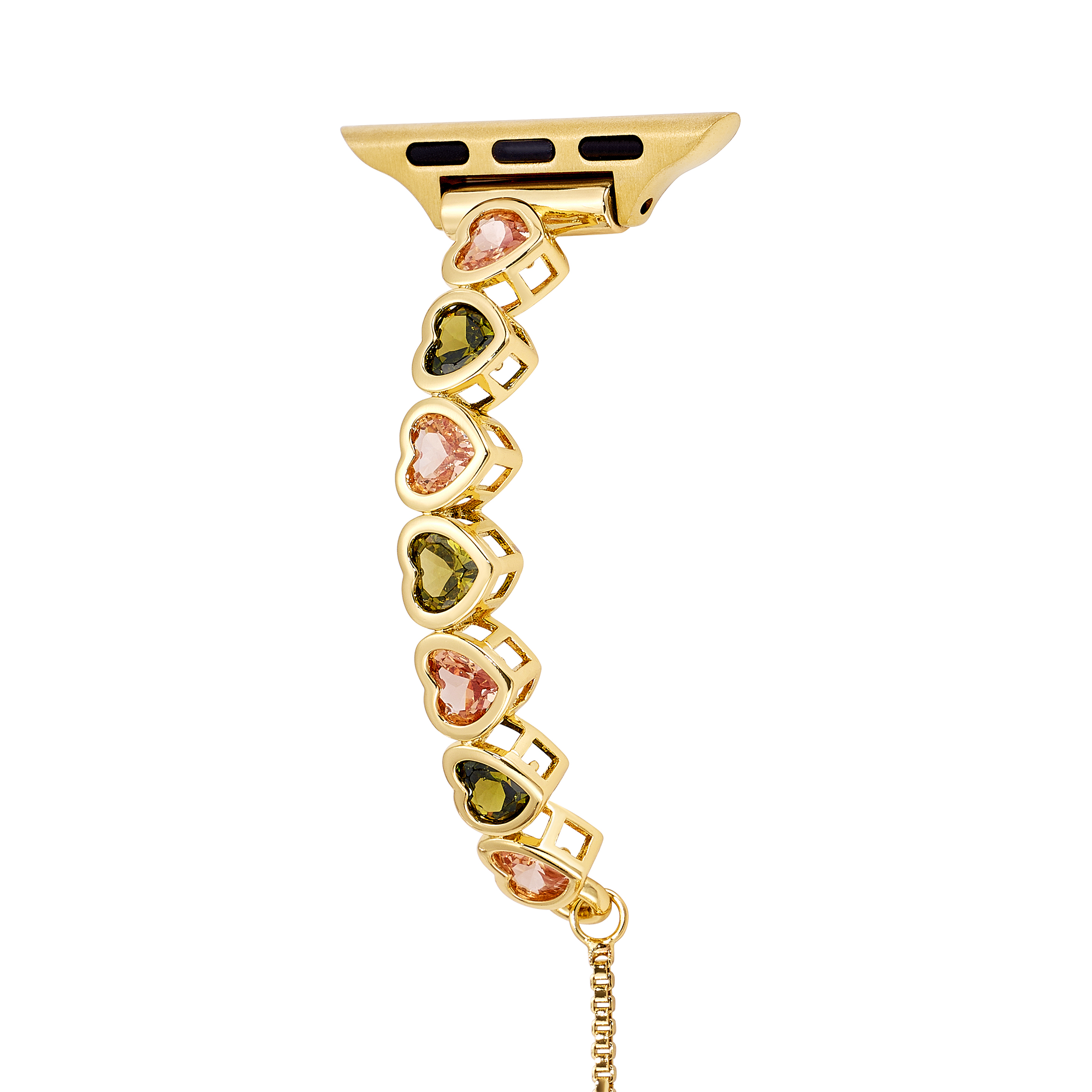 Regenbogen Liebe 14k Gold / Platin Beschichtetes Uhrenarmband für Apple Watch