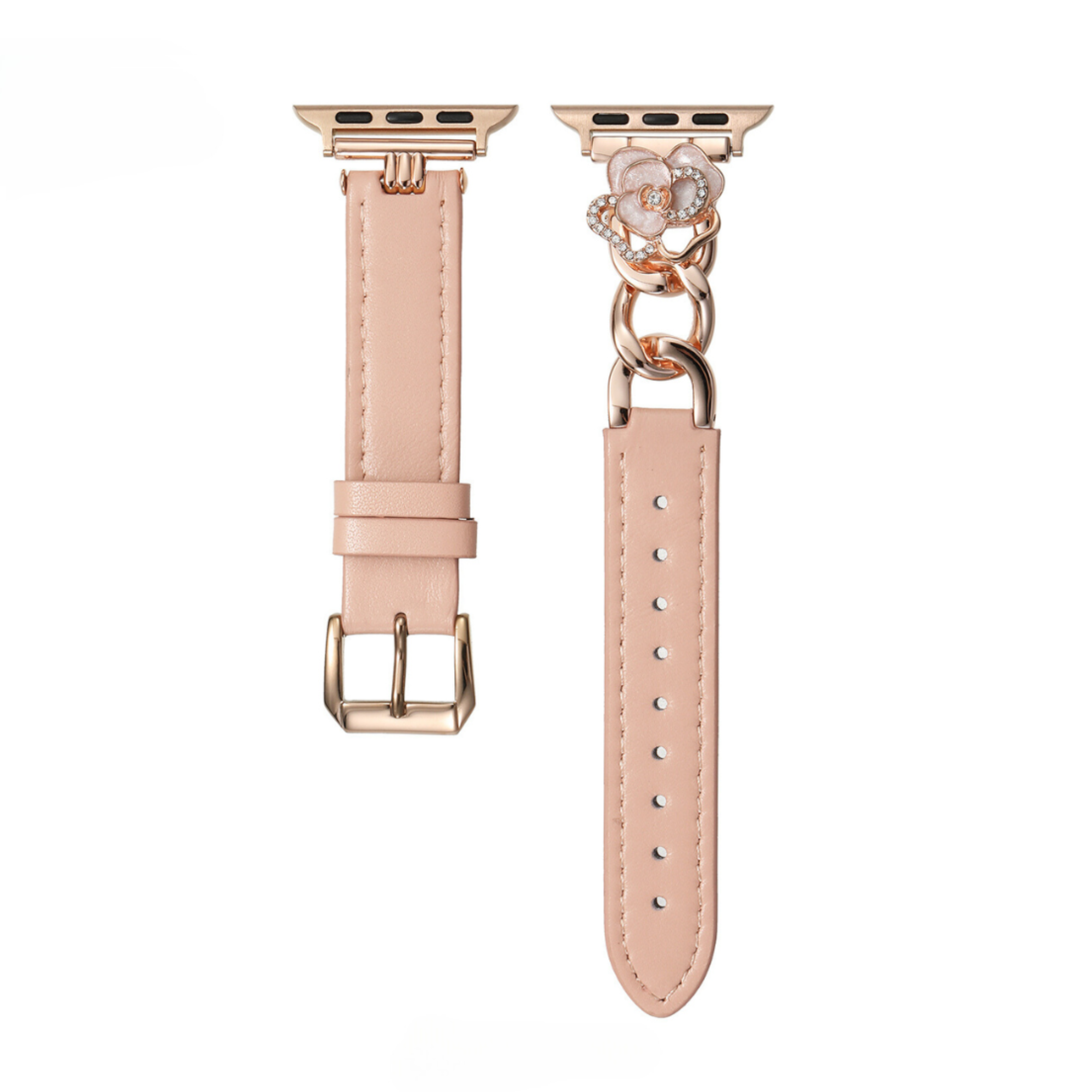 Camellia Chain Leather Watch Band for Fitbit