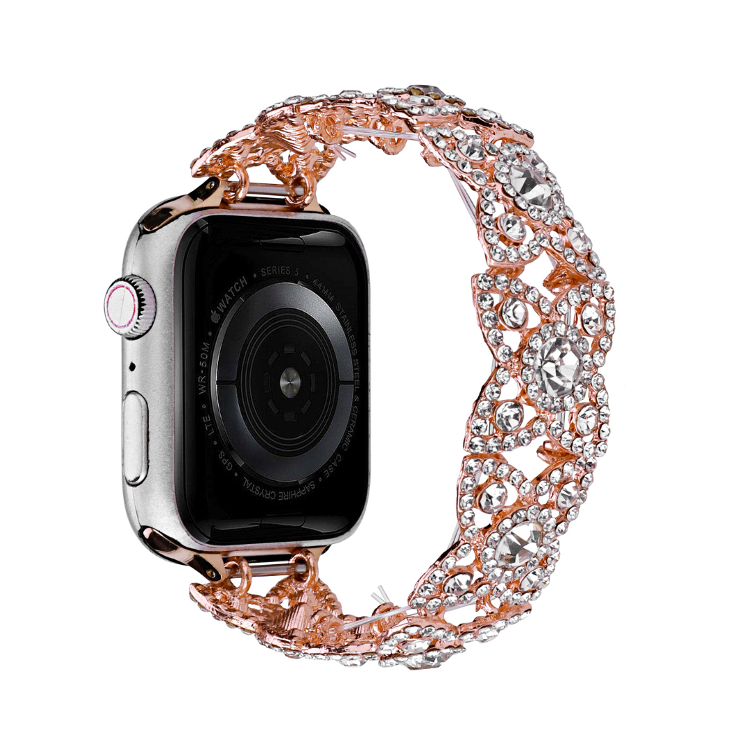 Rhinestone Flower Elastic Watch Bracelet for Garmin