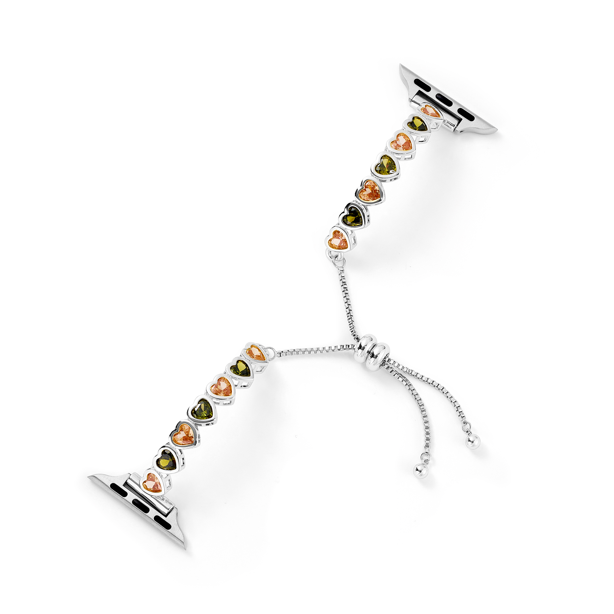 Regenbogen Liebe 14k Gold / Platin Beschichtetes Uhrenarmband für Apple Watch