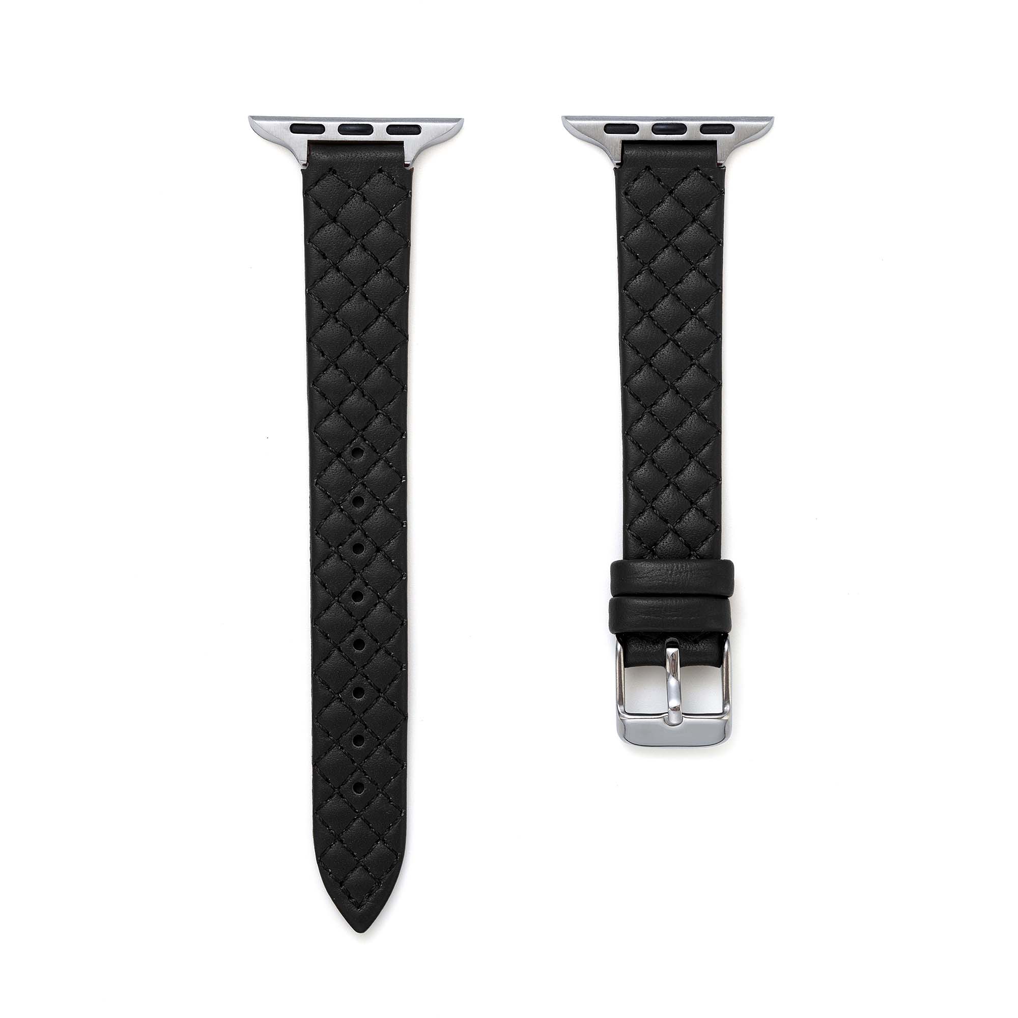 Elegant Quilted Leather Watch Band for Apple Watch