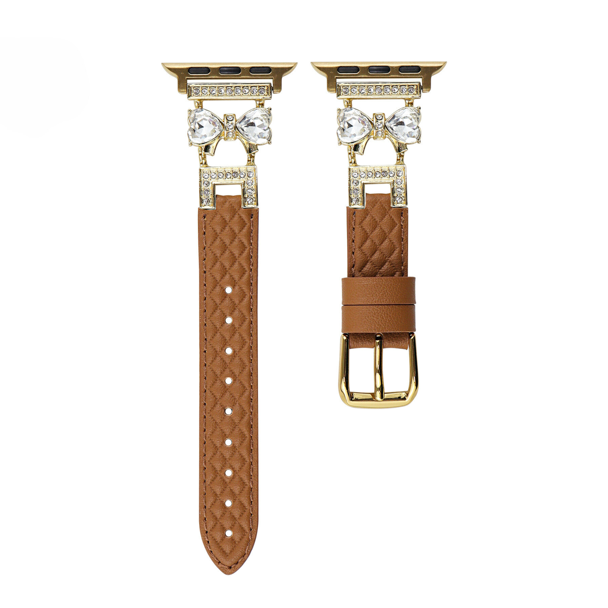 ラインストーン 蝶結び レザー ウォッチバンド