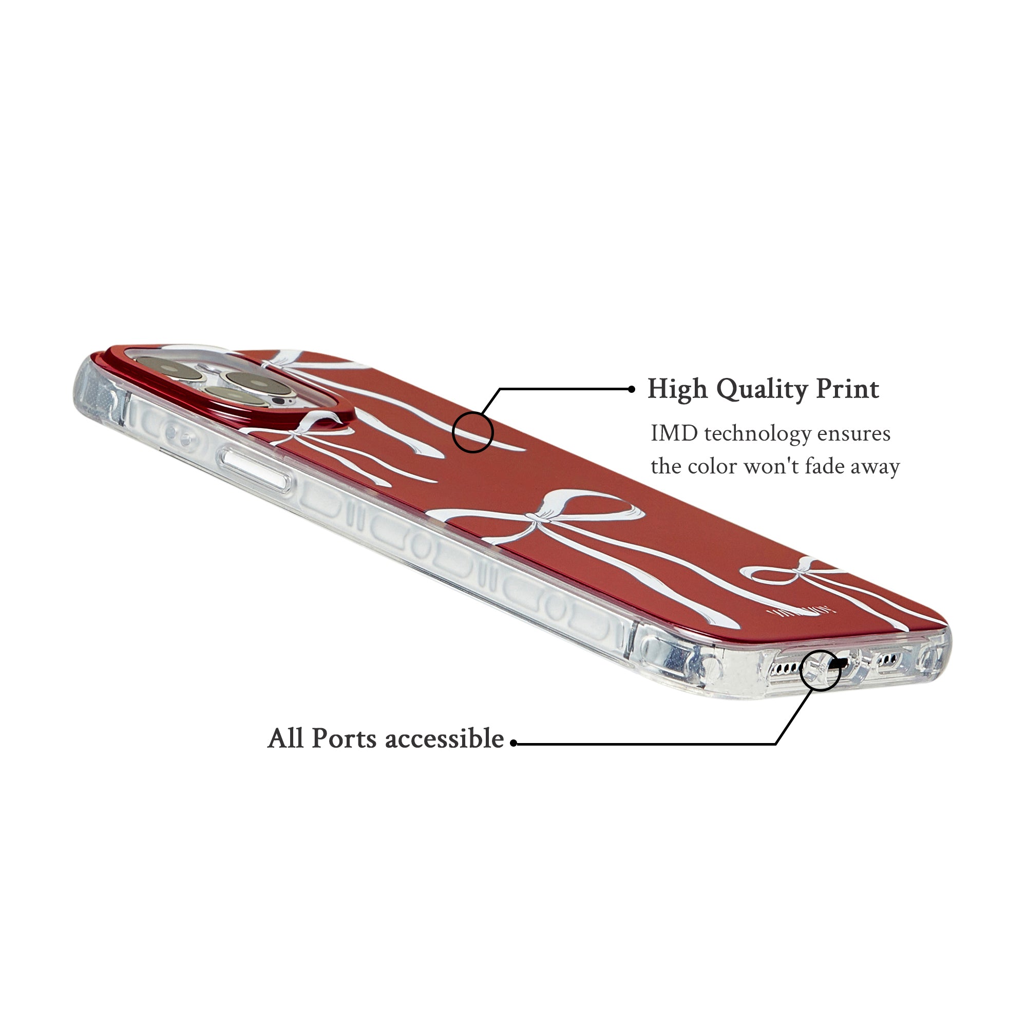 蝶結びの散らばったスマホケース