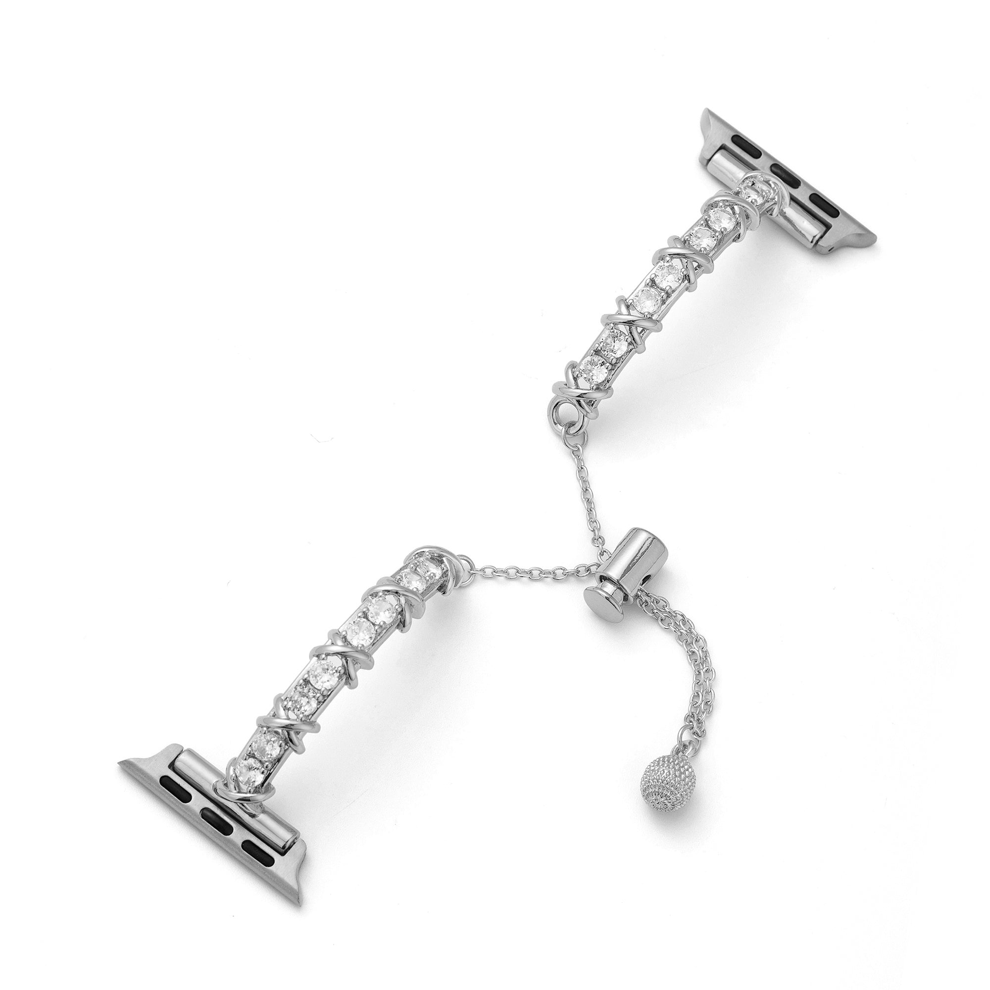 Garmin用 まばゆいジルコンメタルウォッチバンド