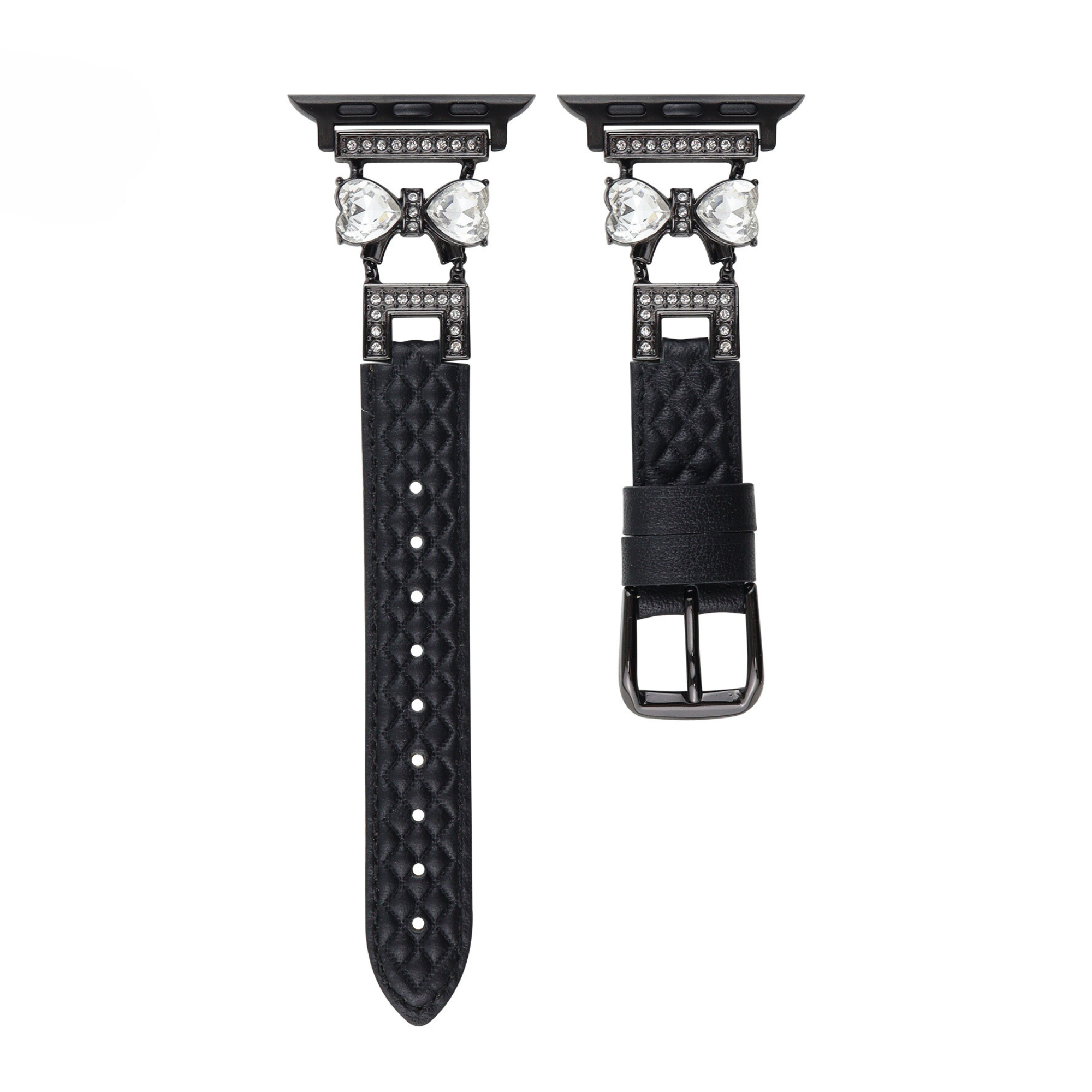 ラインストーン 蝶結び レザー ウォッチバンド