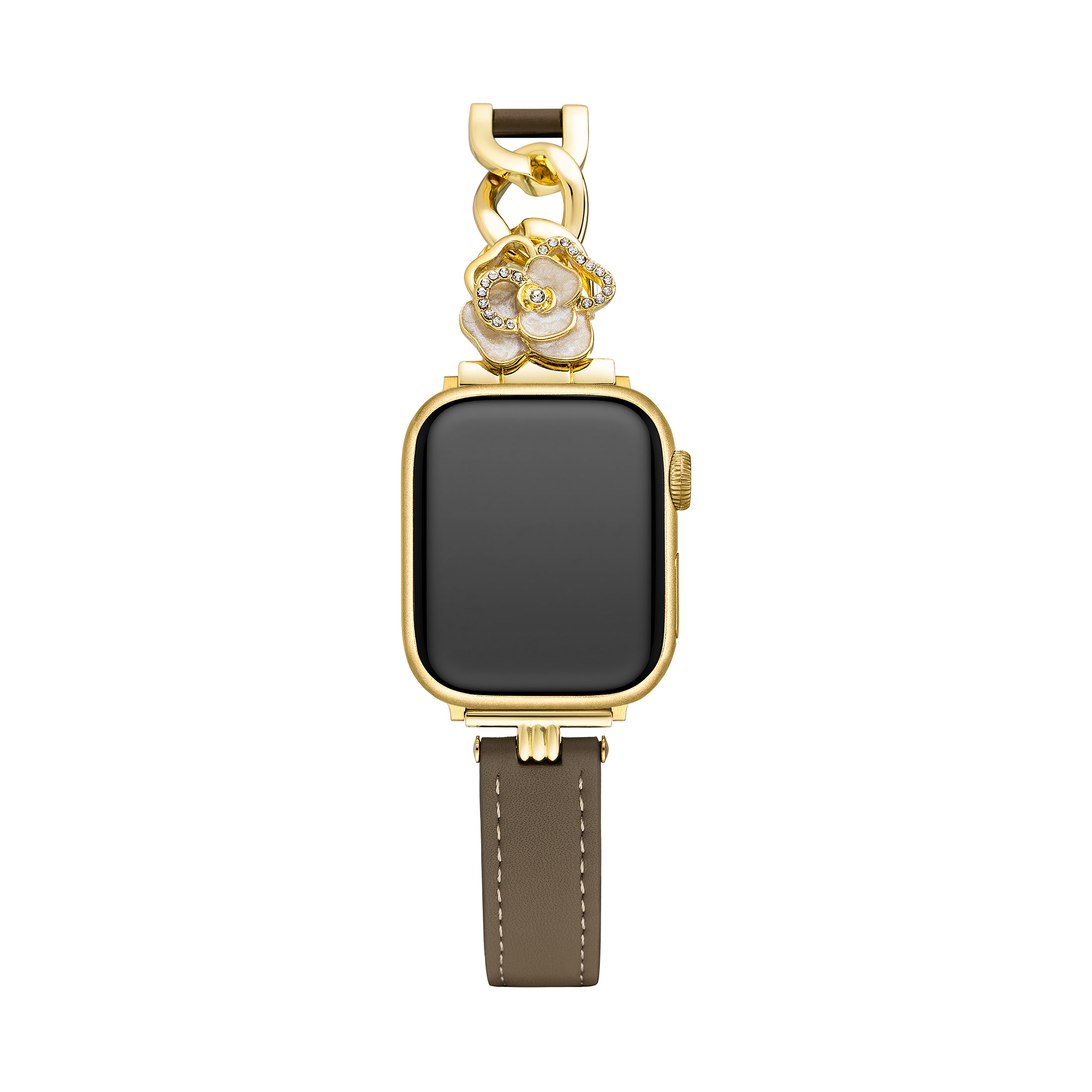Camellia Chain Leather Watch Band for Apple Watch