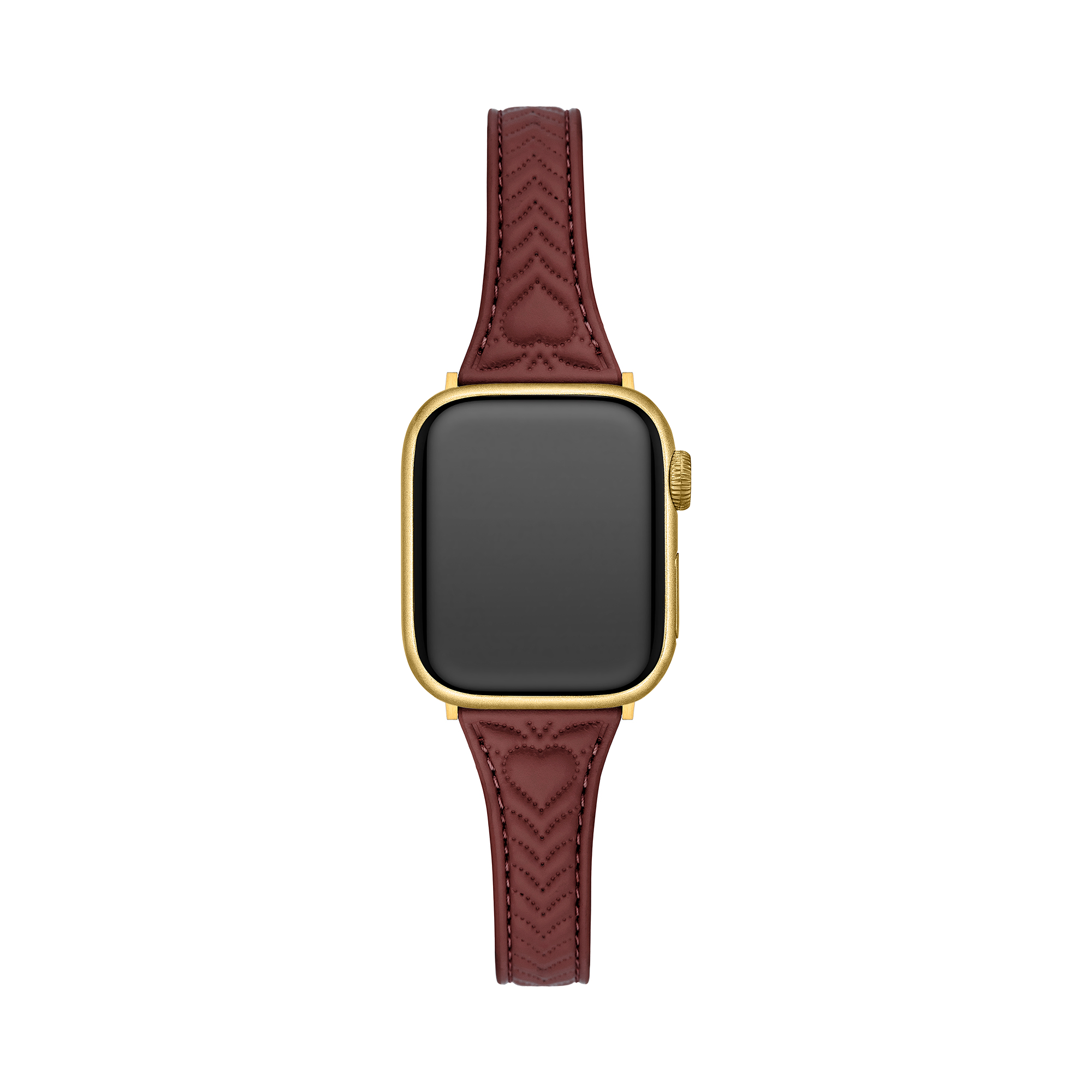 Herzgesticktes Leder-Uhrenarmband für Apple Watch