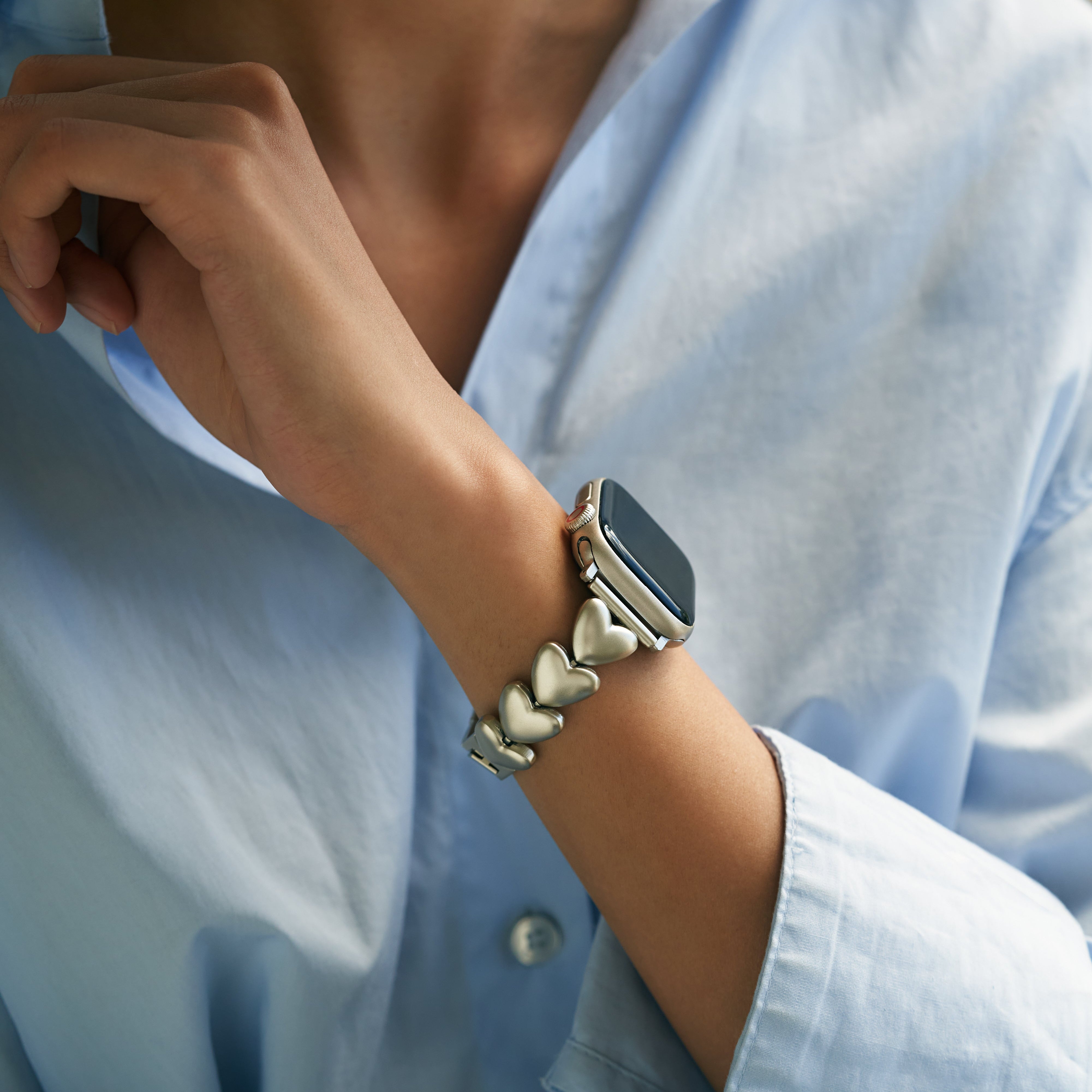 Apple Watch用ポリッシュラブメタルウォッチバンド