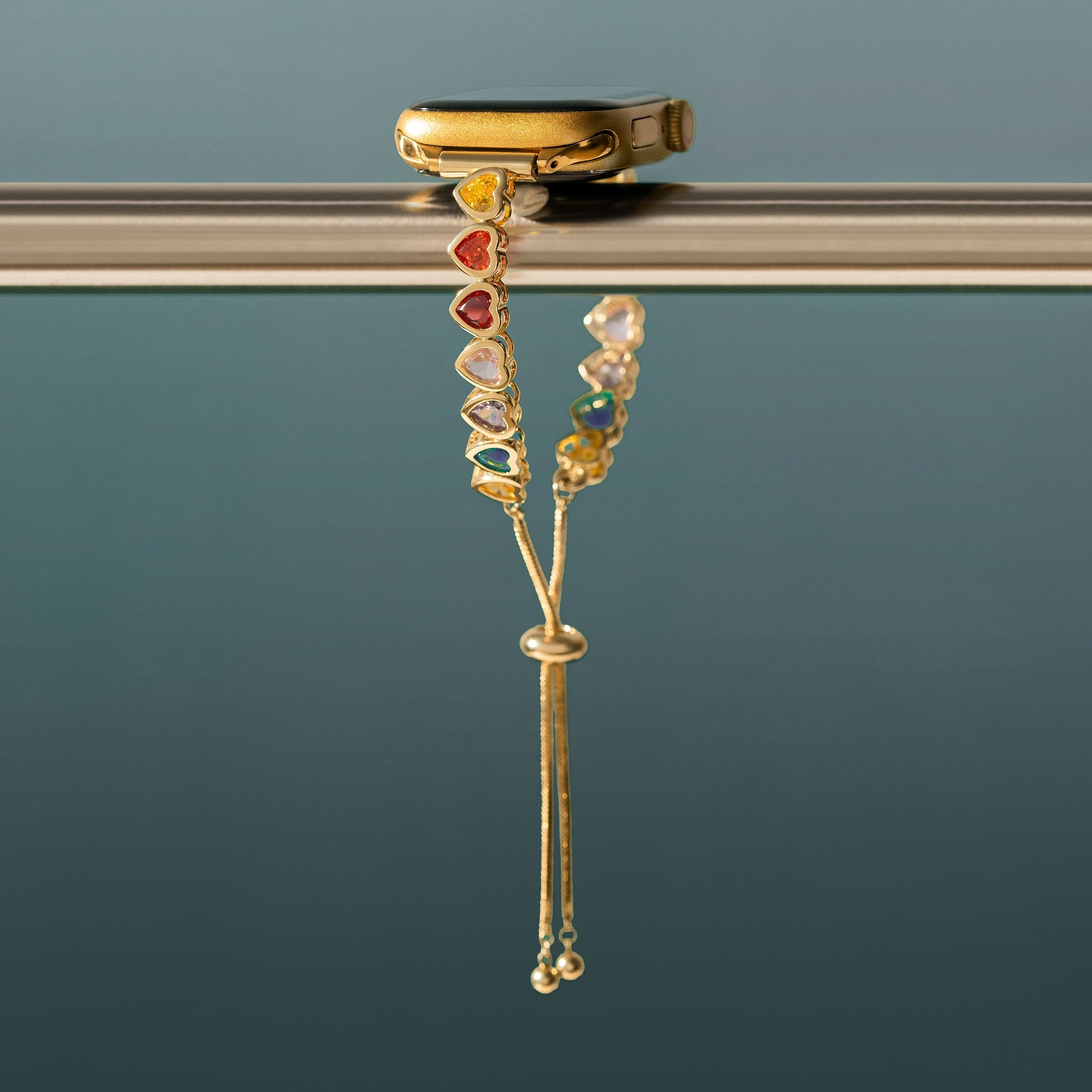 سوار ساعة فيتبيت مطلي بالذهب عيار 14 قيراطًا من Rainbow Love