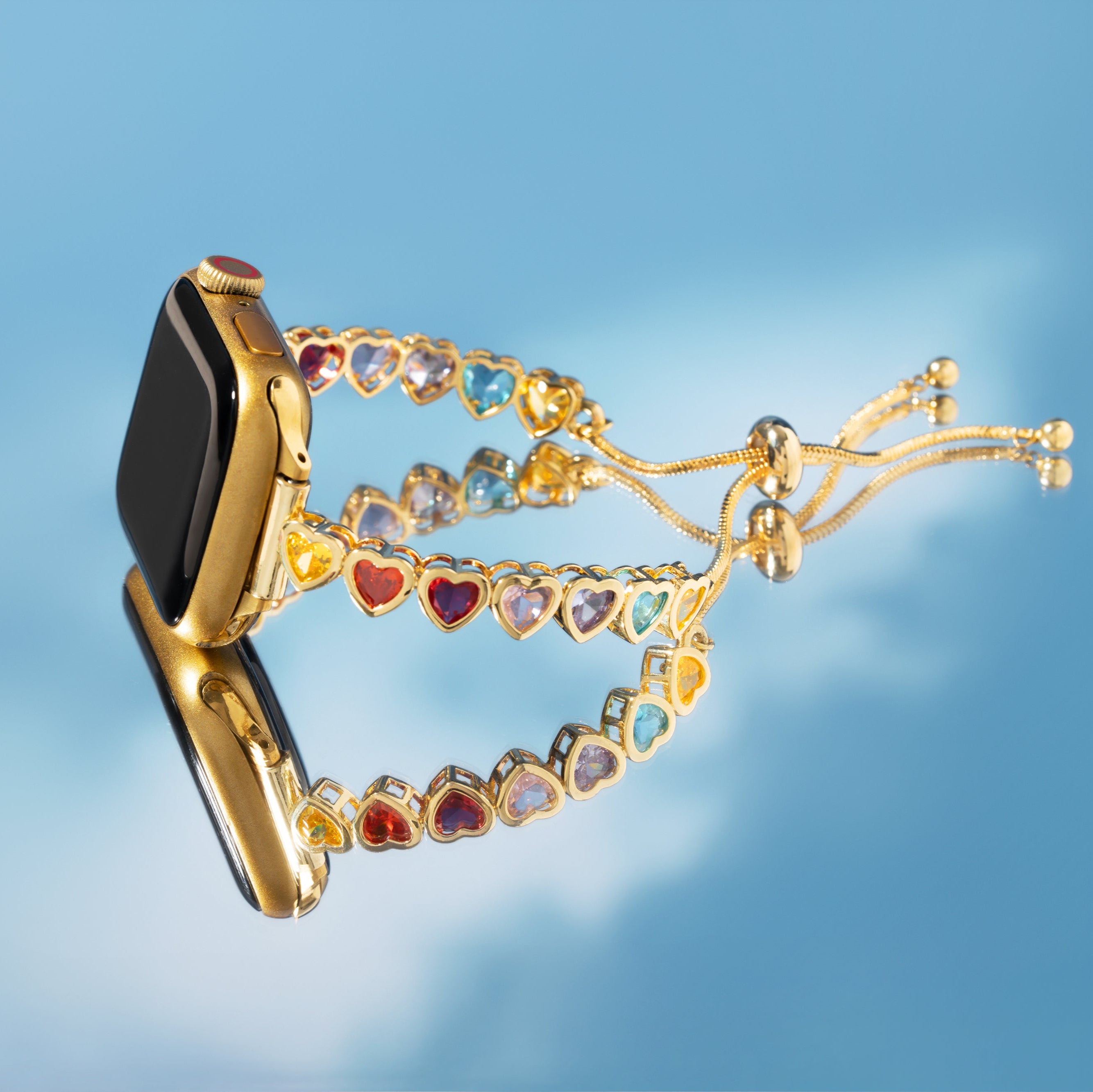 Rainbow Love 14ct Gold / Platinum Plated Watch Band for Galaxy