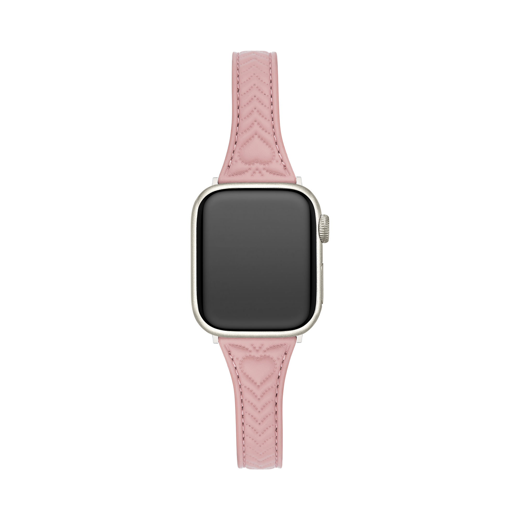 Herzgesticktes Leder-Uhrenarmband für Apple Watch