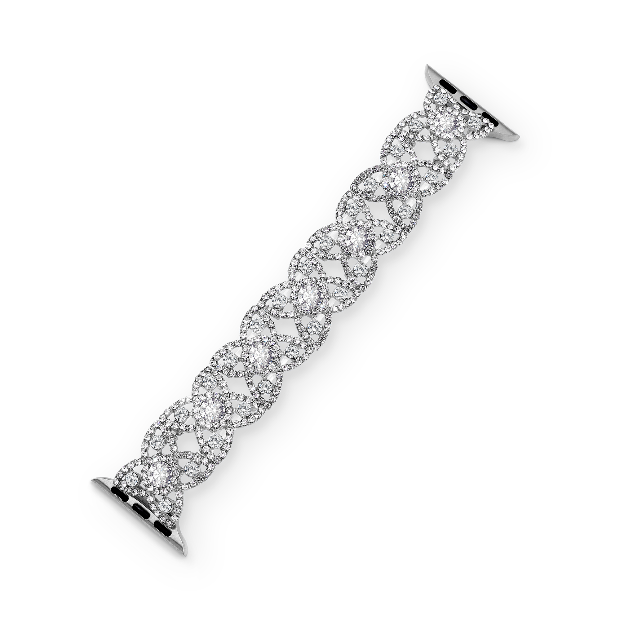 سوار مرن مزين بزهرة من أحجار الراين لساعة Apple Watch