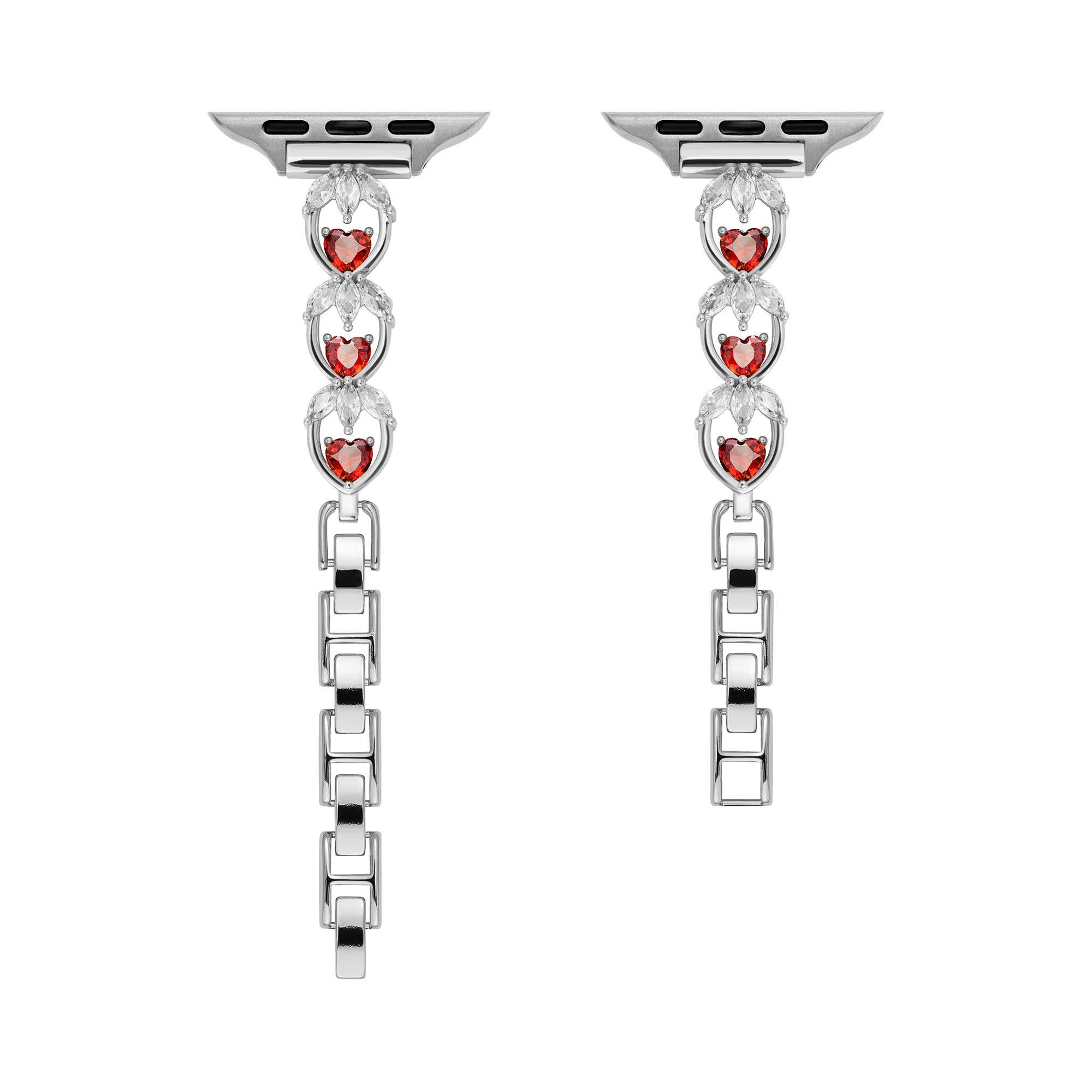 14k Gold / Platinum Plated Stawberry Heart Watch Band for Fitbit