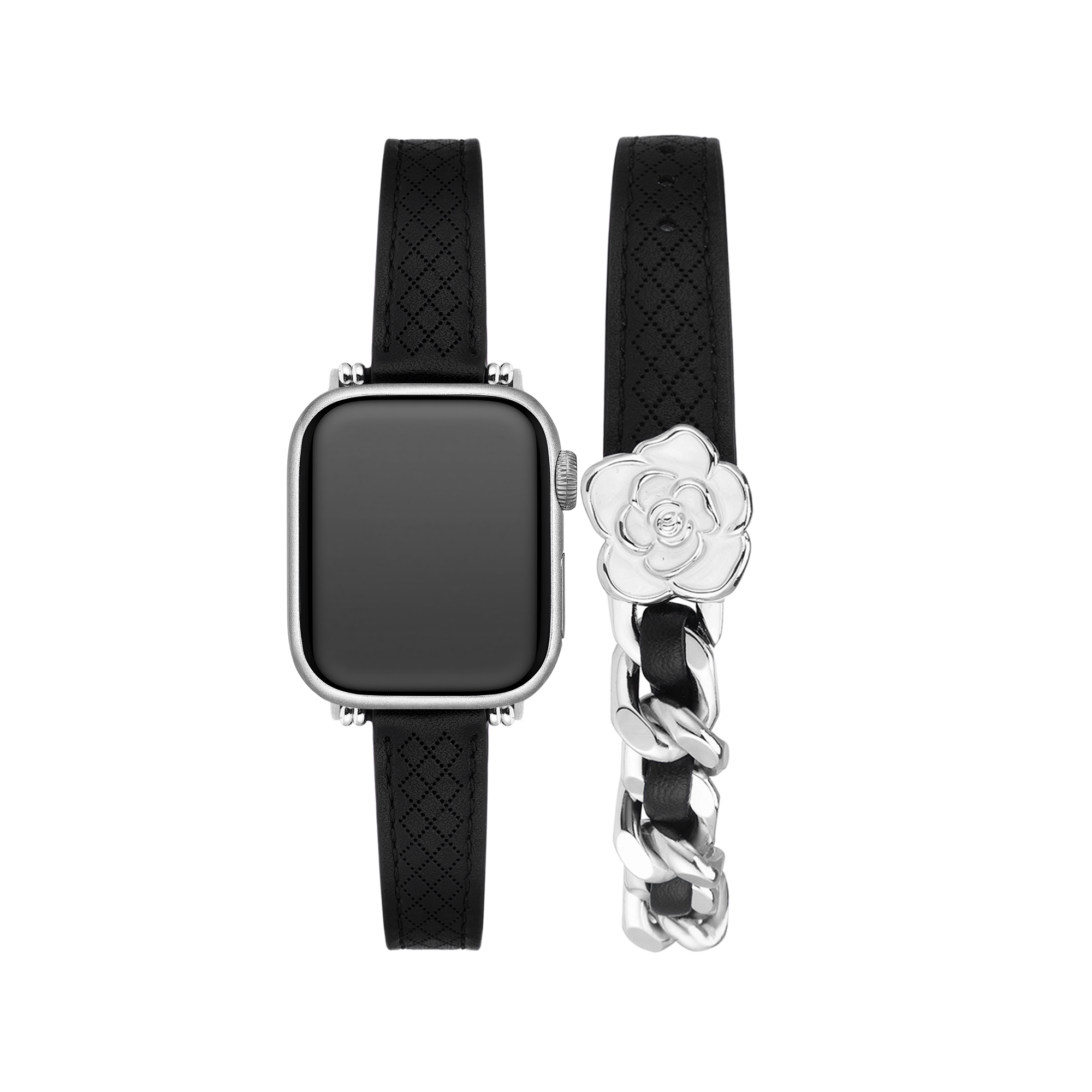 سوار ساعة مزدوج الطبقات مزين بالزهور