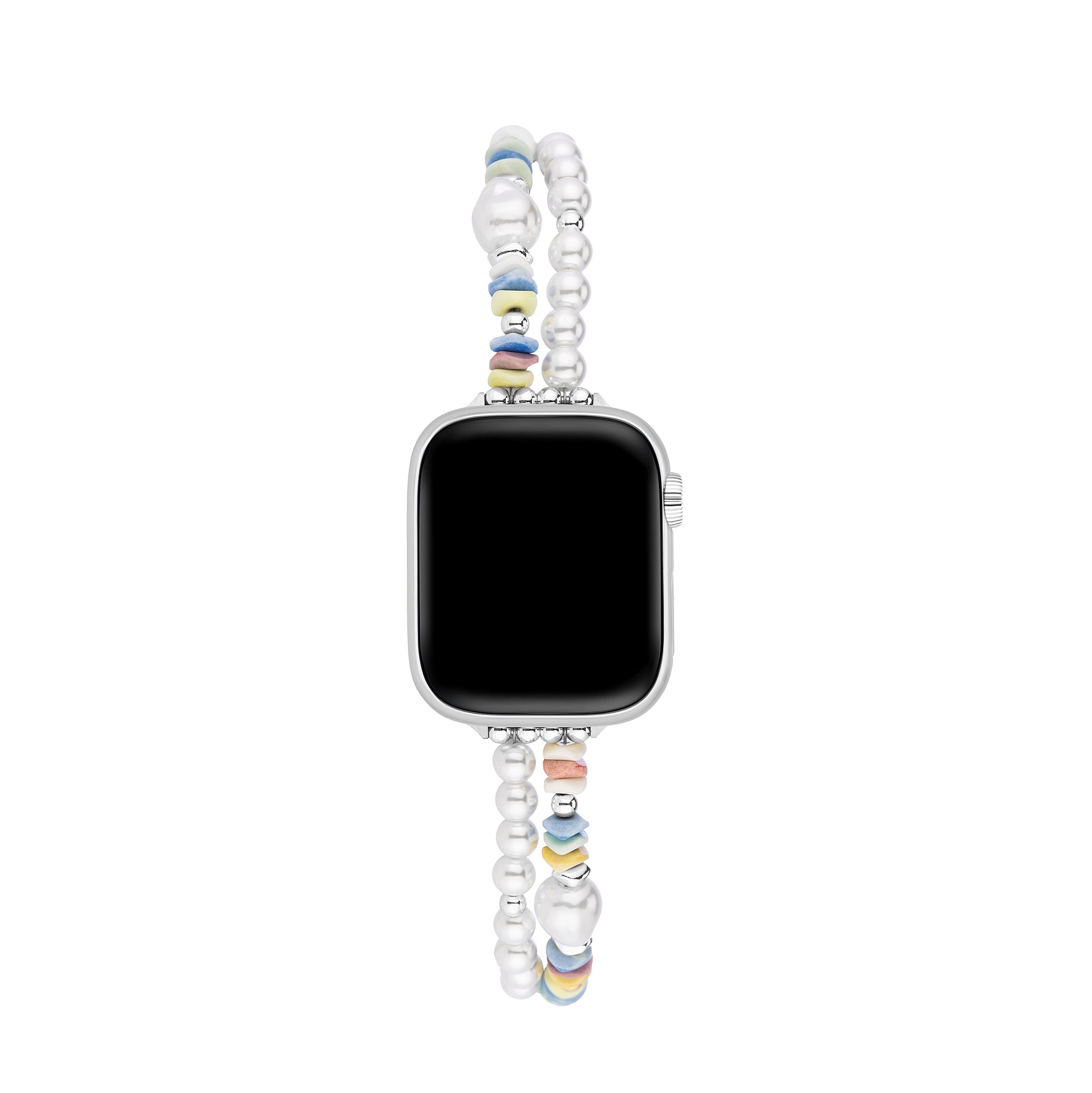 Pastell Regenbogen Perlen-Uhrenarmband für Fitbit
