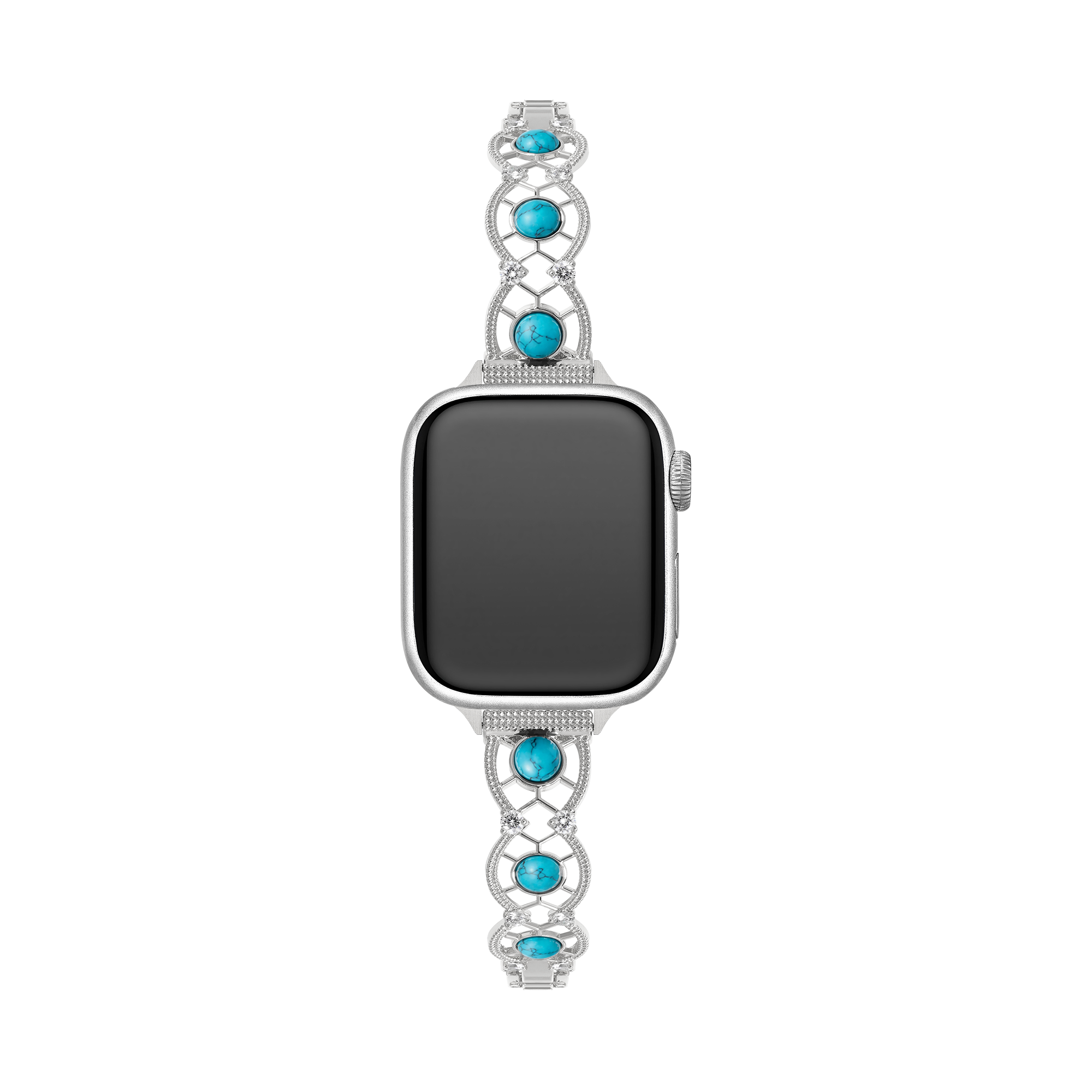 14k Gold / Platinum Plated Interwoven Stone Watch Band for Fitbit