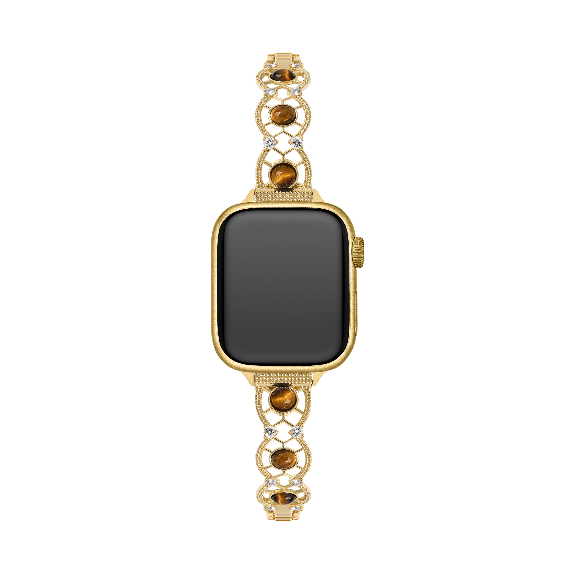 14k Gold / Platinum Plated Interwoven Stone Watch Band for Fitbit