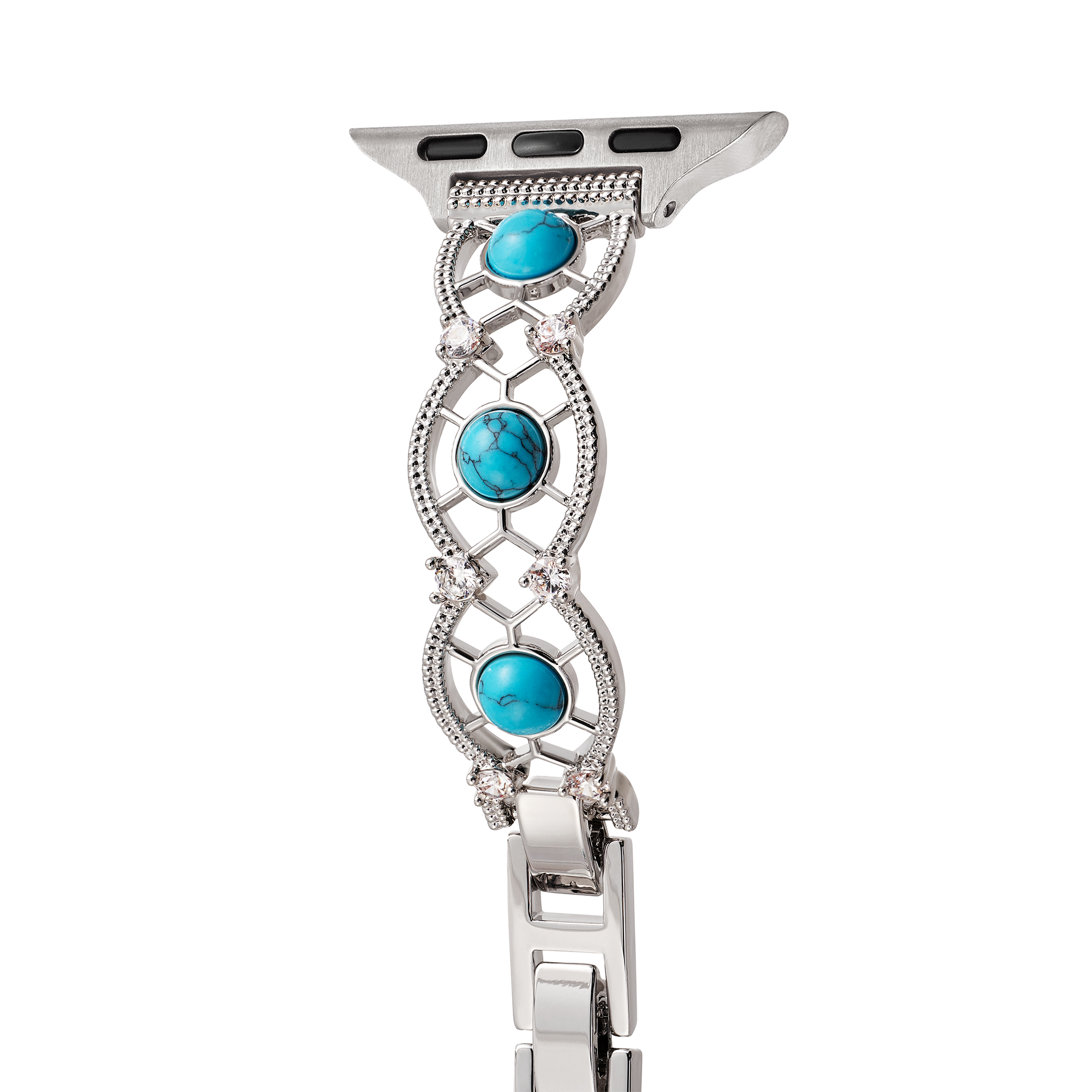 14k Gold / Platinum Plated Interwoven Stone Watch Band for Fitbit