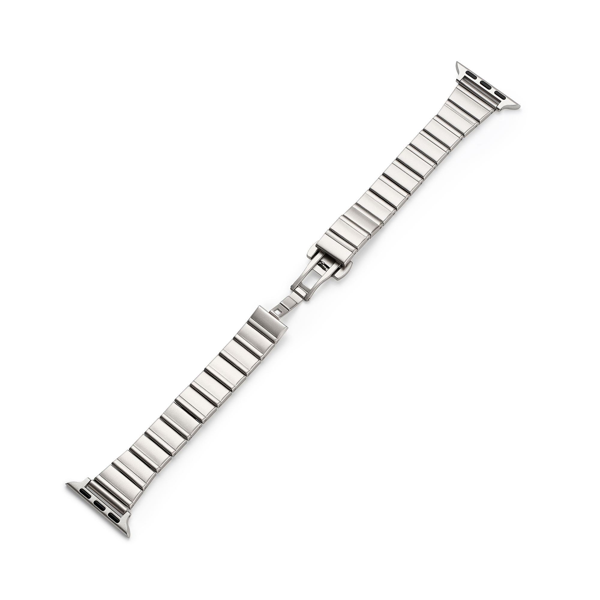 Minimal Modern Brushed Metal Watch Band for Apple Watch