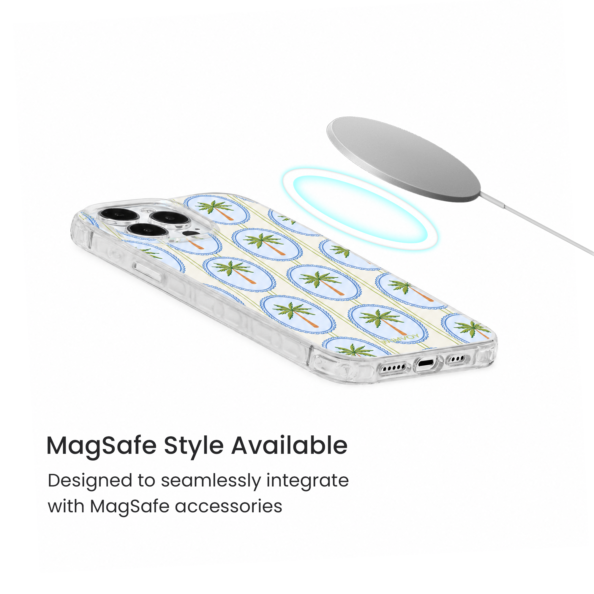Striped Palm Tree Printed Phone Case