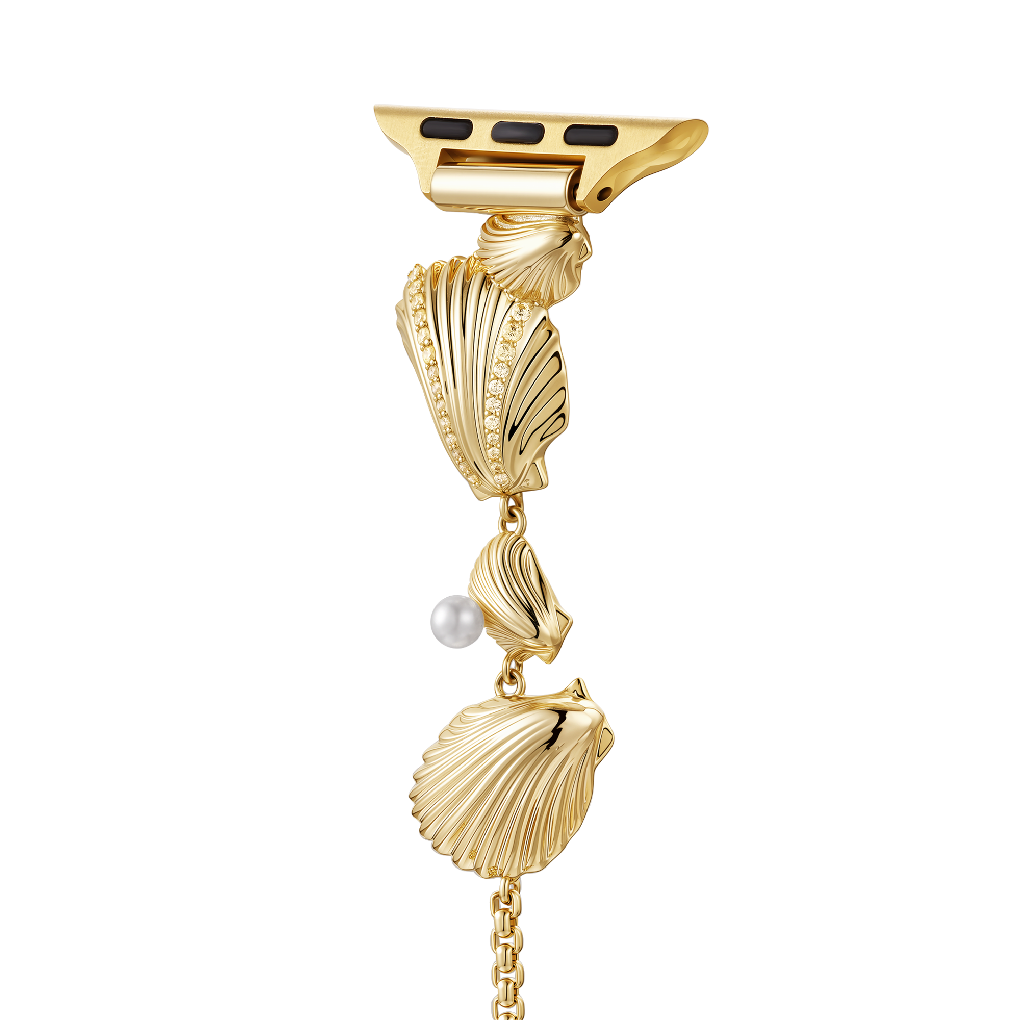 14k Gold / Platinum Plated Seashell Copper Watch Band for Apple Watch