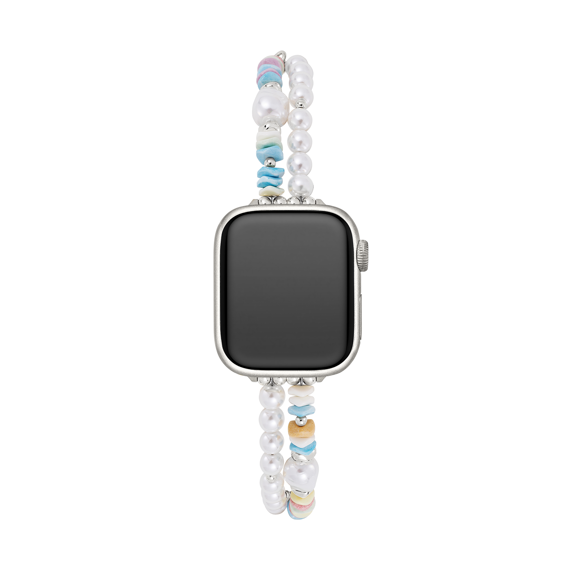 Pastell Regenbogen Perlen-Uhrenarmband für Apple Watch
