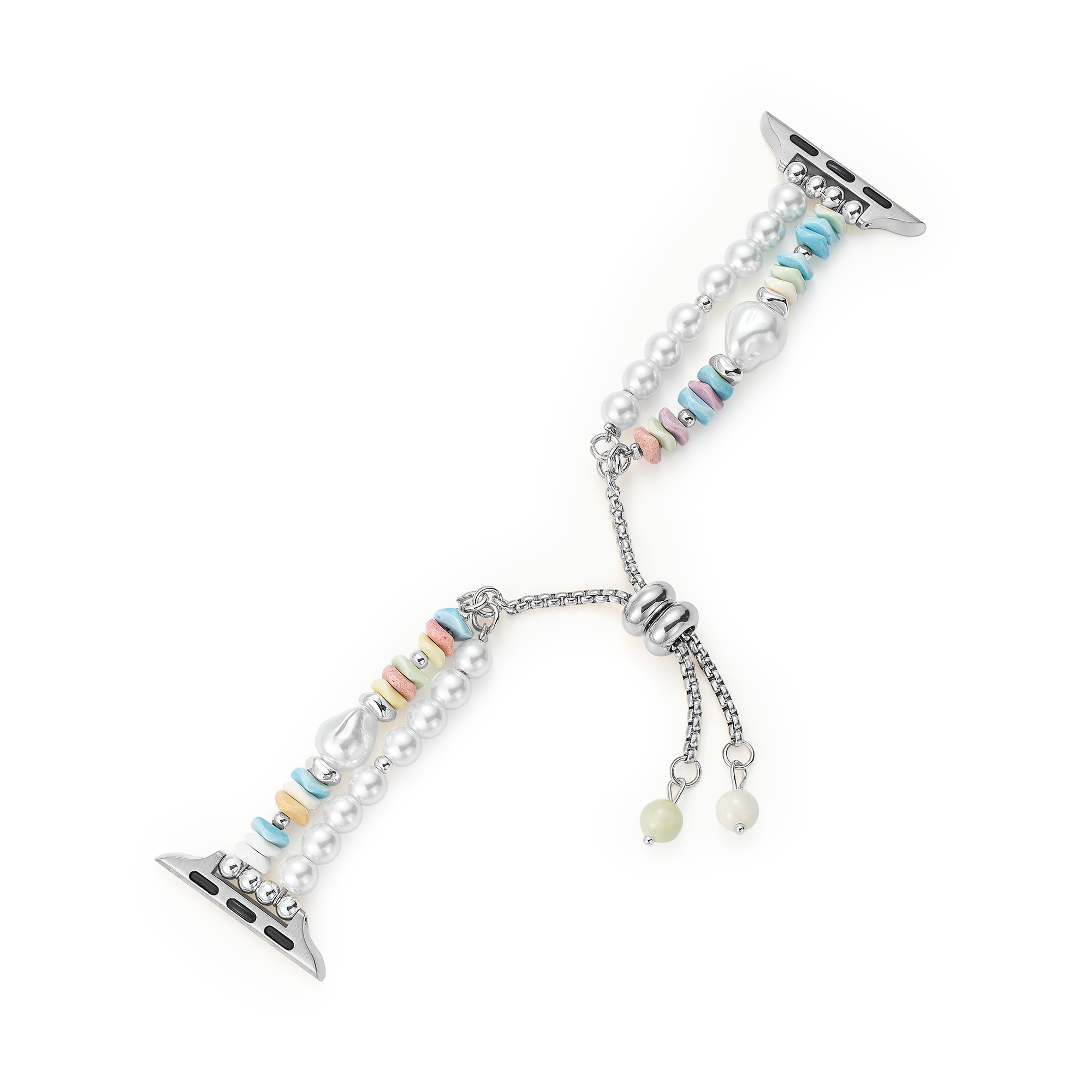 Pastell Regenbogen Perlen-Uhrenarmband für Apple Watch