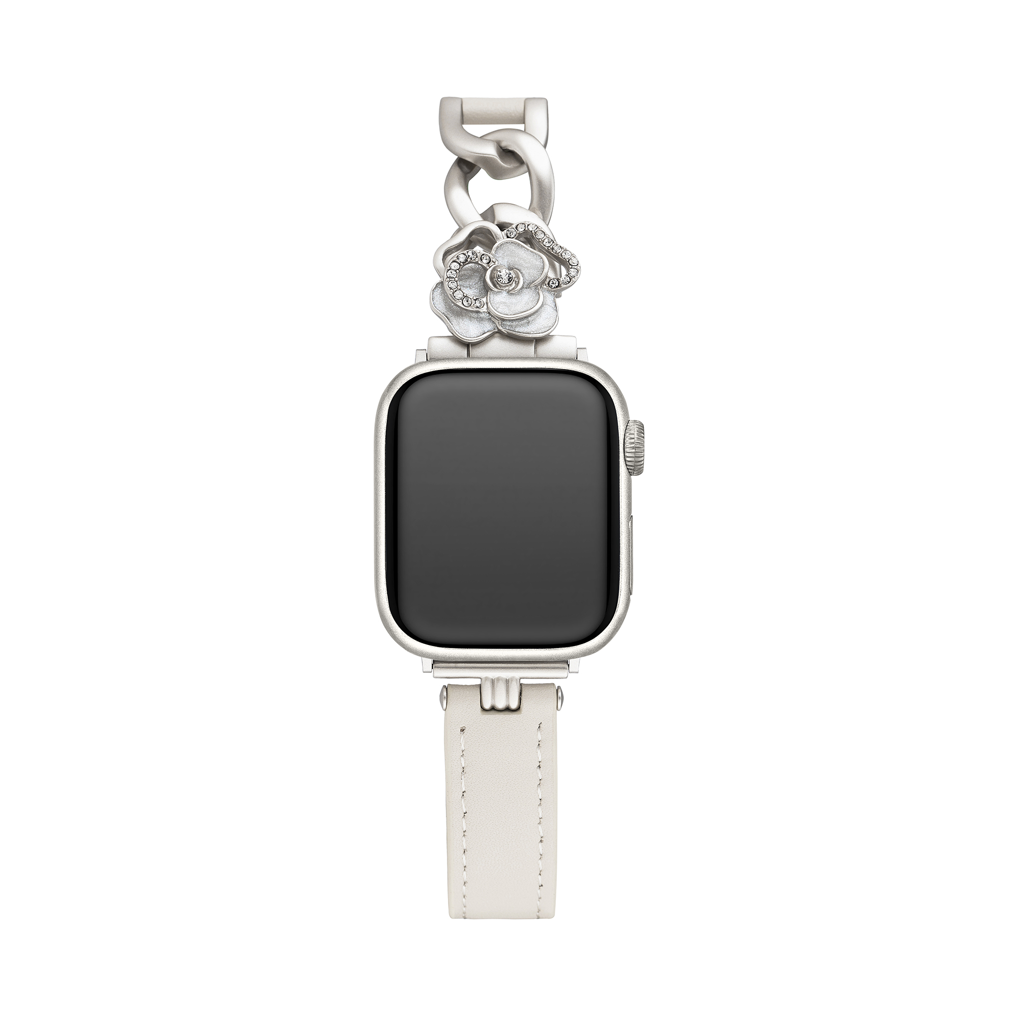 Camellia Chain Leather Watch Band for Apple Watch