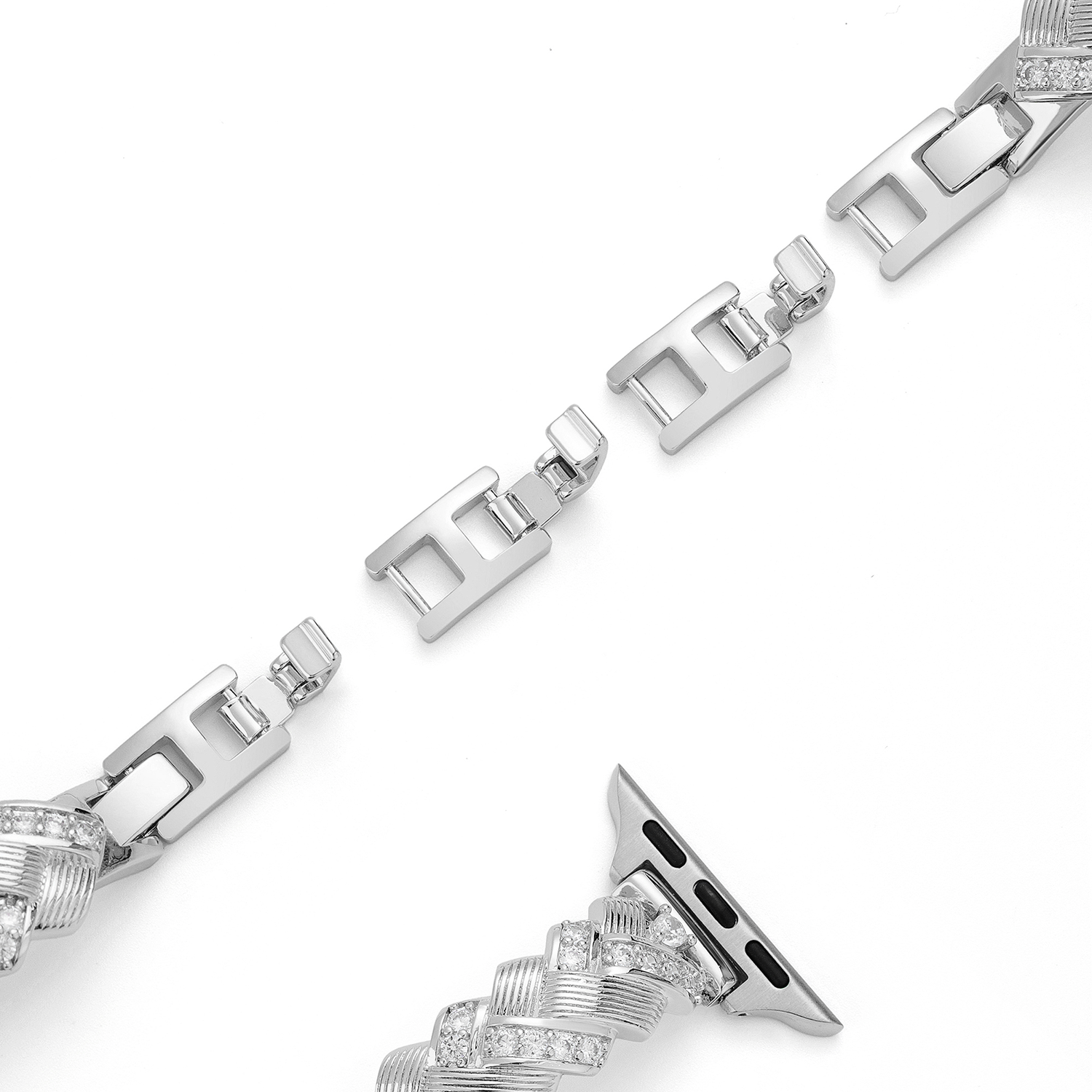 Sparkling Braided Metal Watch Band for Fitbit